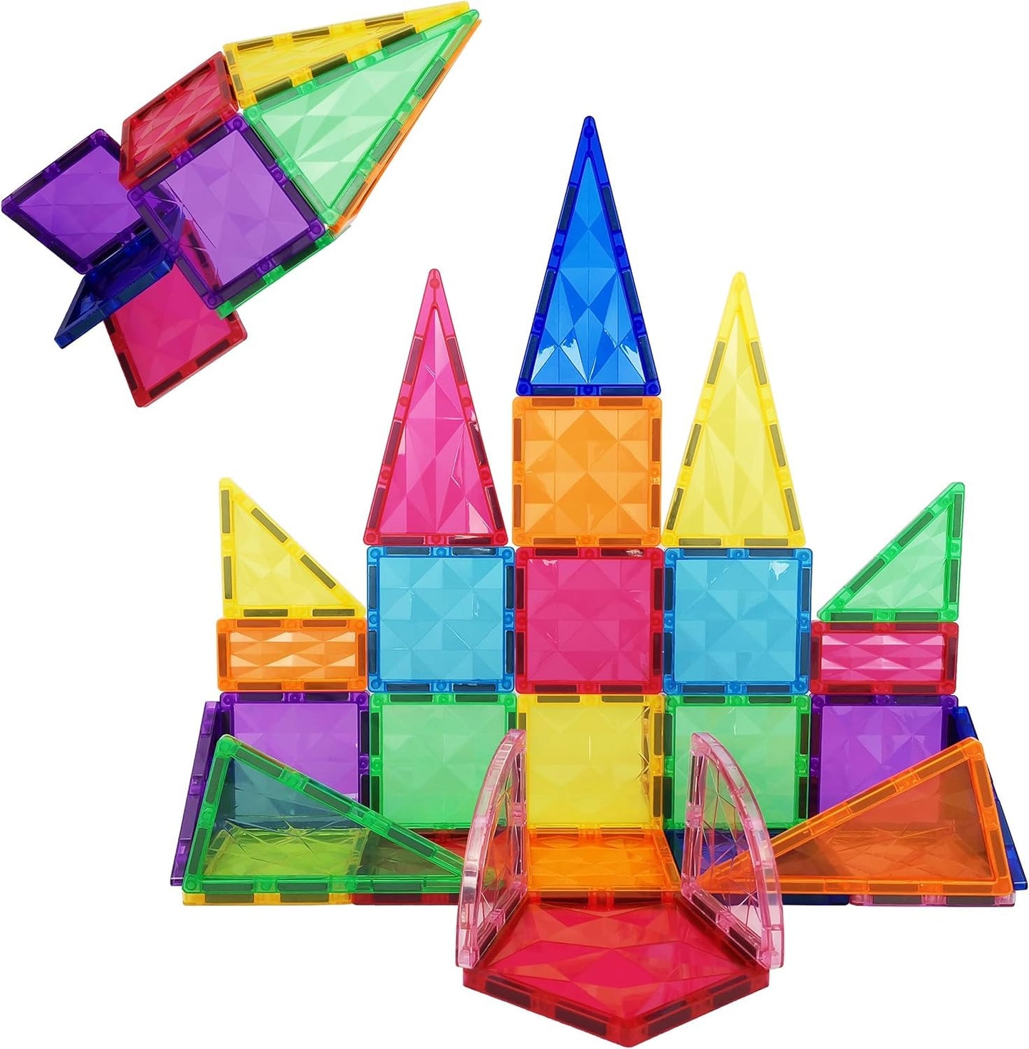 PicassoTiles PT41 Prism Magnetic Tiles – STEM Building Blocks for Kids 3+