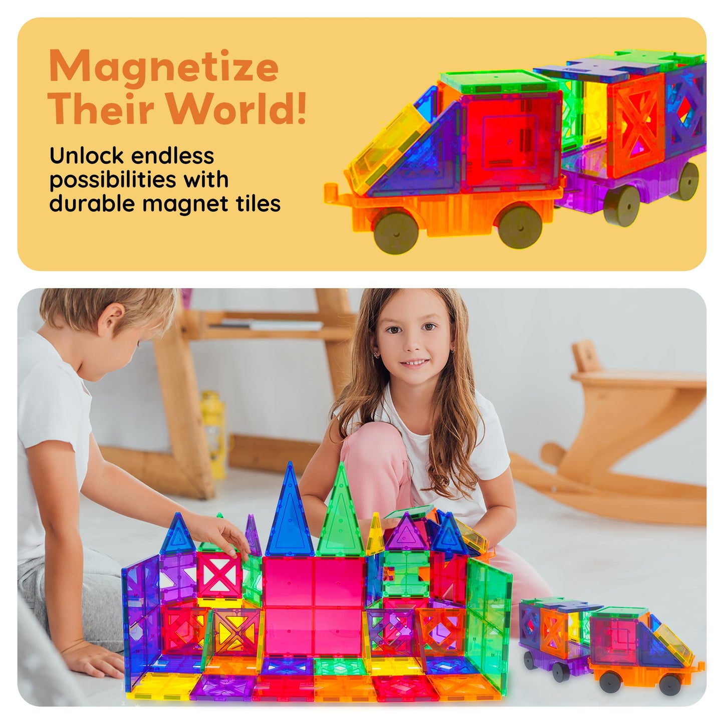 PicassoTiles PT82 Creativity Set – Magnetic 3D Building Tiles for Kids