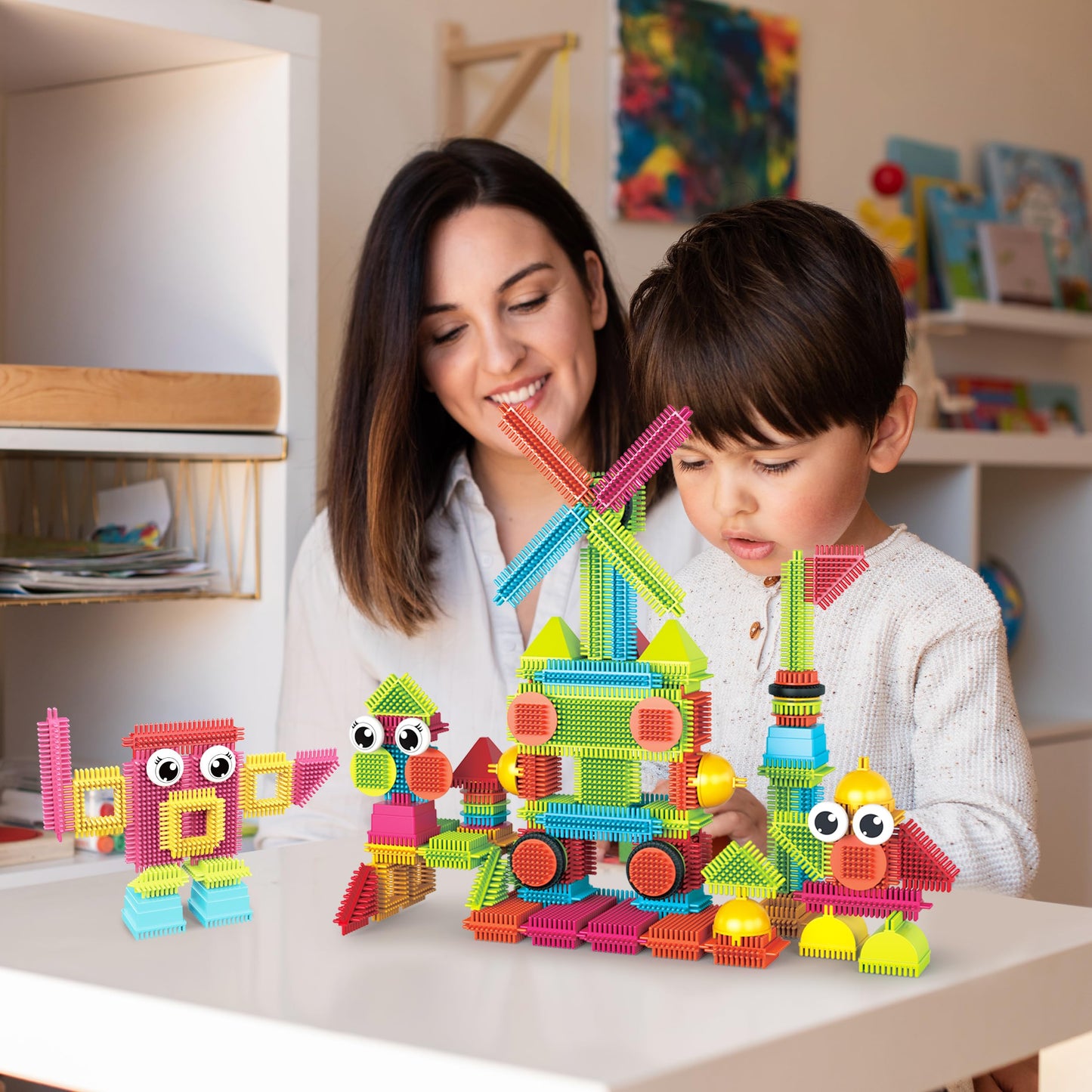 PicassoTiles PTB112 Hedgehog Blocks – 112-Piece Interlocking STEM Building Tiles Set