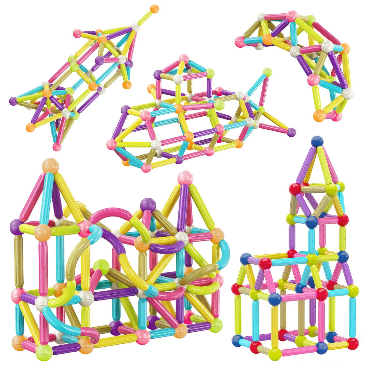 PicassoTiles PTX100: 100-Piece Magnetic Building Set with Storage Bin | STEM Toy