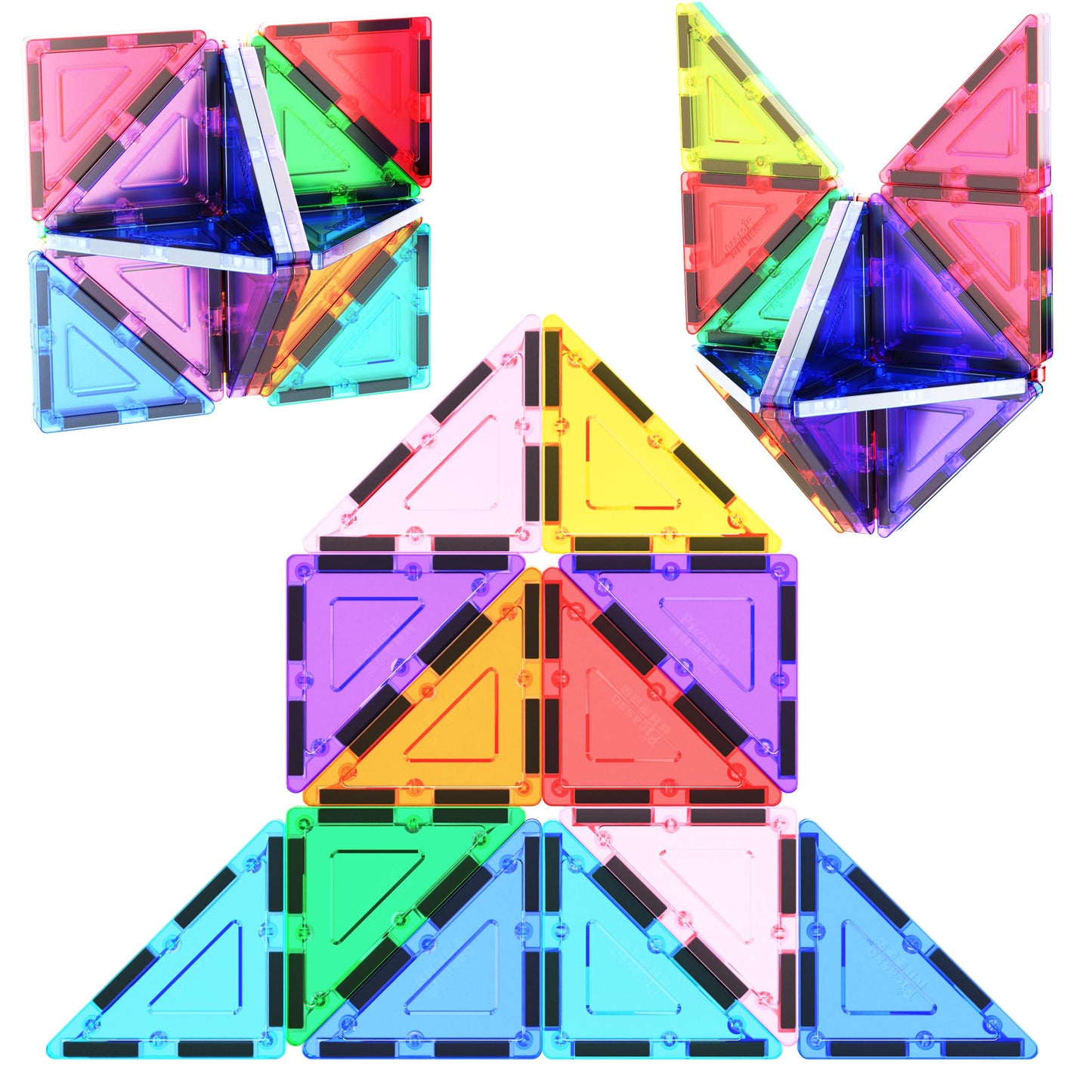 PicassoTiles Right Triangle Magnetic Tiles – STEM Building Set PTE02