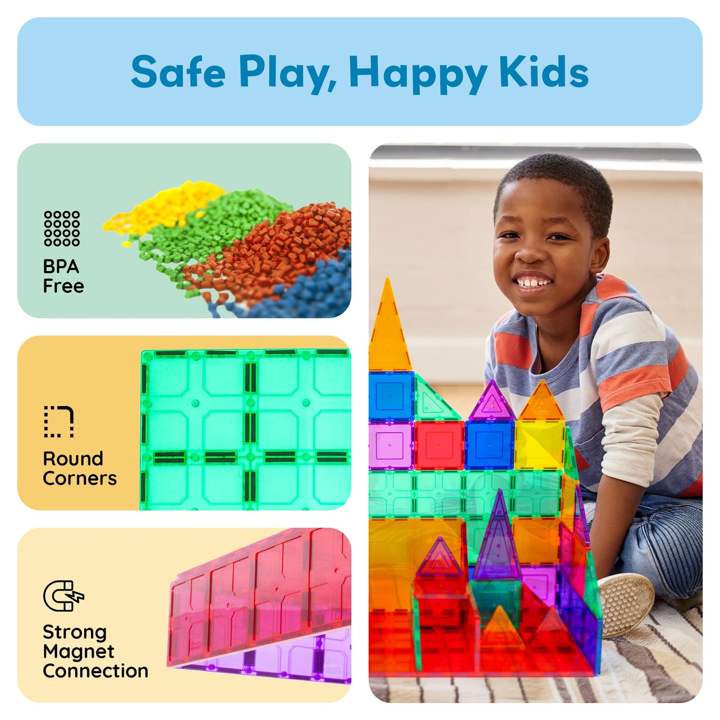 PicassoTiles 12pc Supersized Magnetic Base Plate – Jumbo XL Foundation Stabilizers for Kids