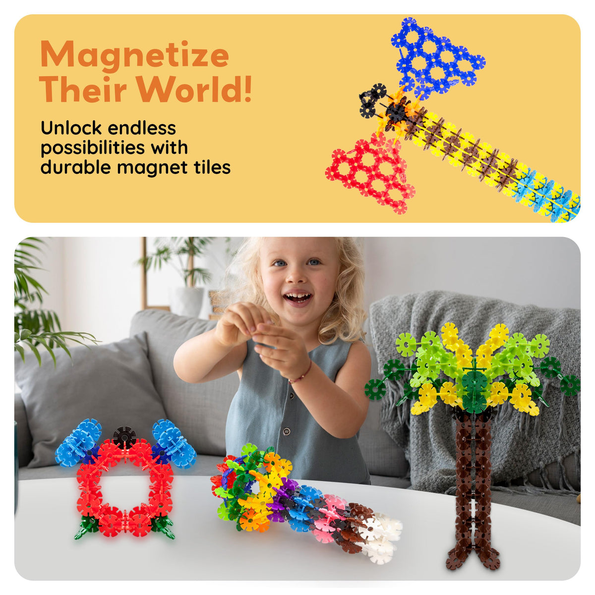 PicassoTiles Building Chips: 108 Interlocking Disc Blocks in 12 Colors
