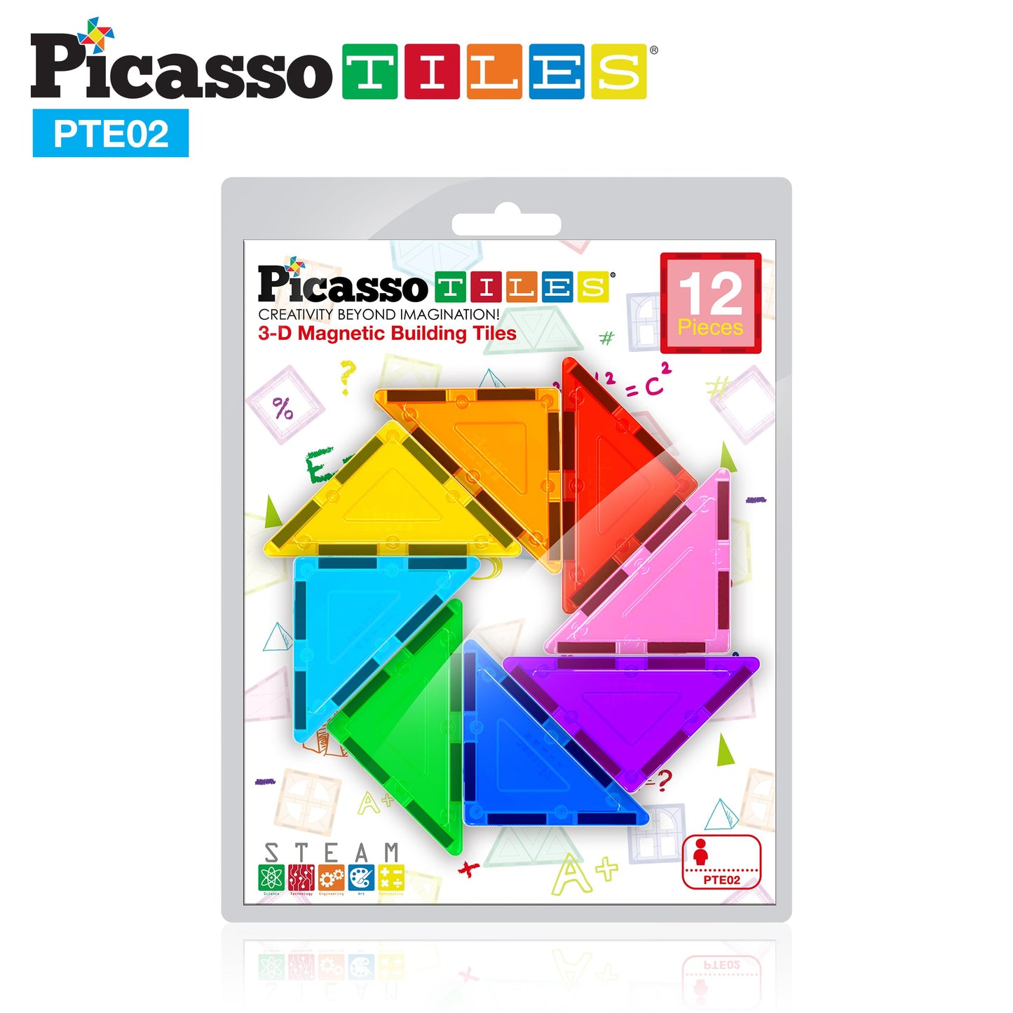 PicassoTiles Right Triangle Magnetic Tiles – STEM Building Set PTE02