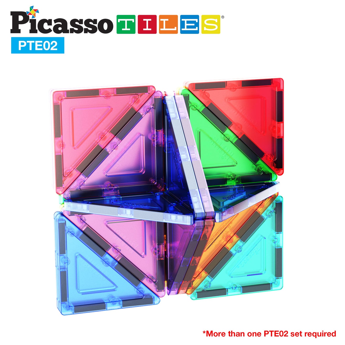 PicassoTiles Right Triangle Magnetic Tiles – STEM Building Set PTE02