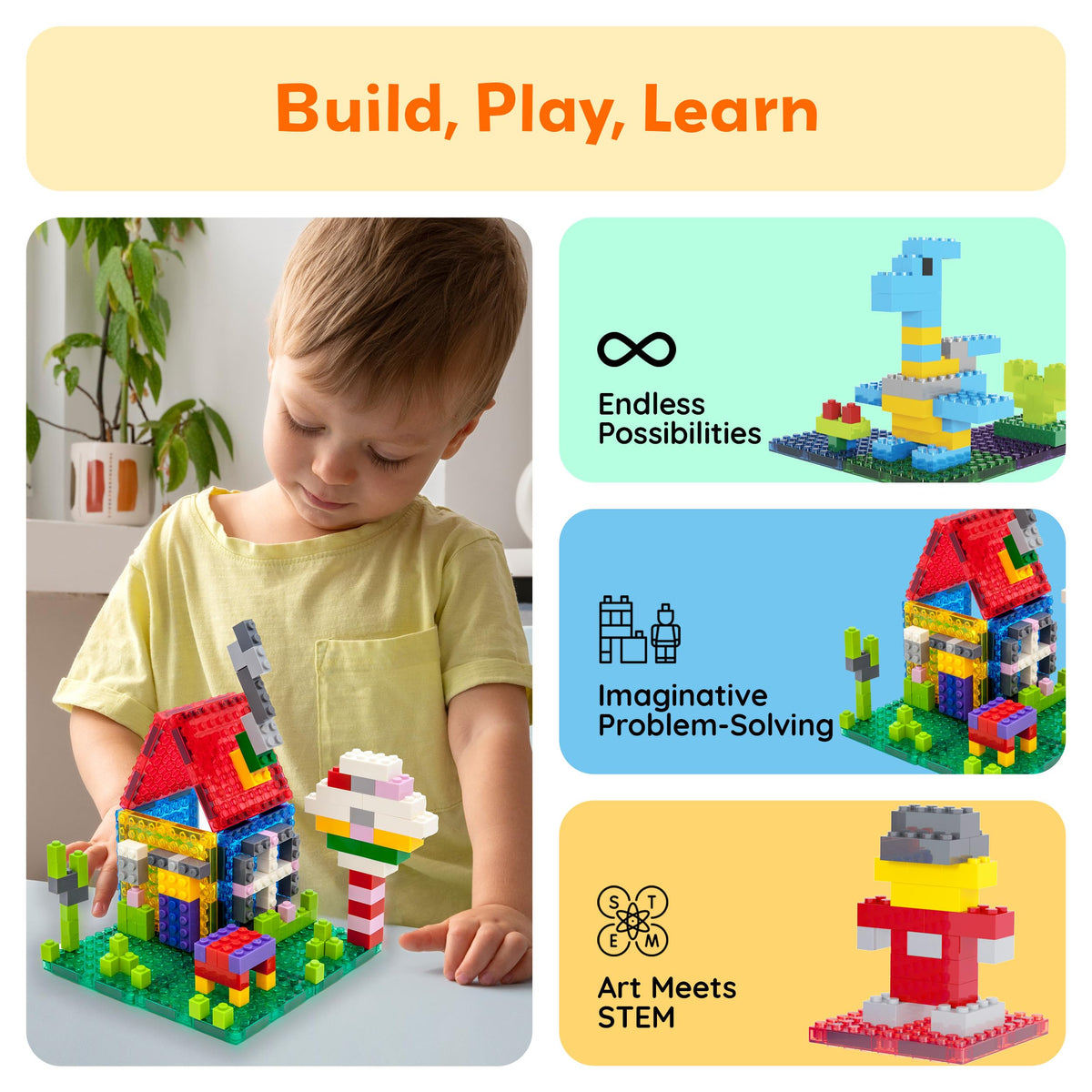 PicassoTiles Magnetic Brick Tile 259pcs – STEM Building Set Compatible with Major Brick Systems