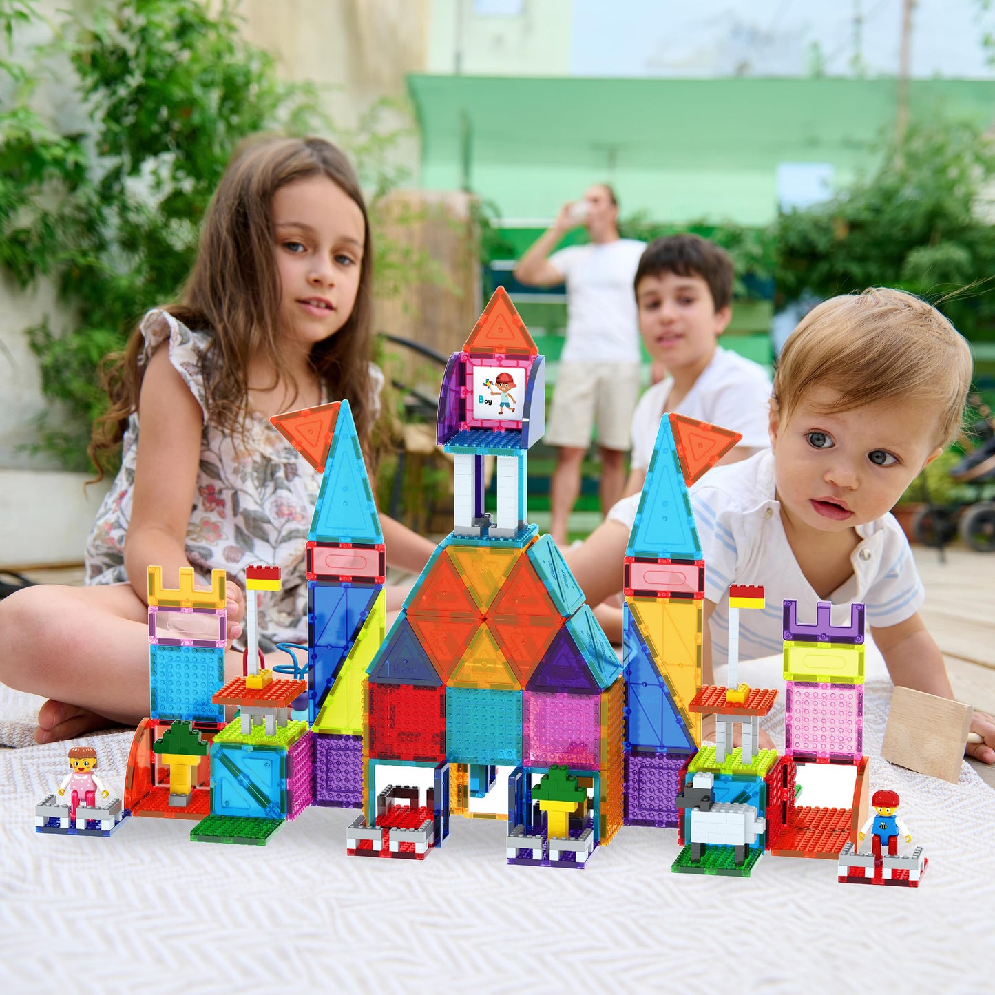 PicassoTiles 353pc Magnetic Brick & Magnet Tile Combo Set – STEM Building Kit for Kids 3+ | PTL353