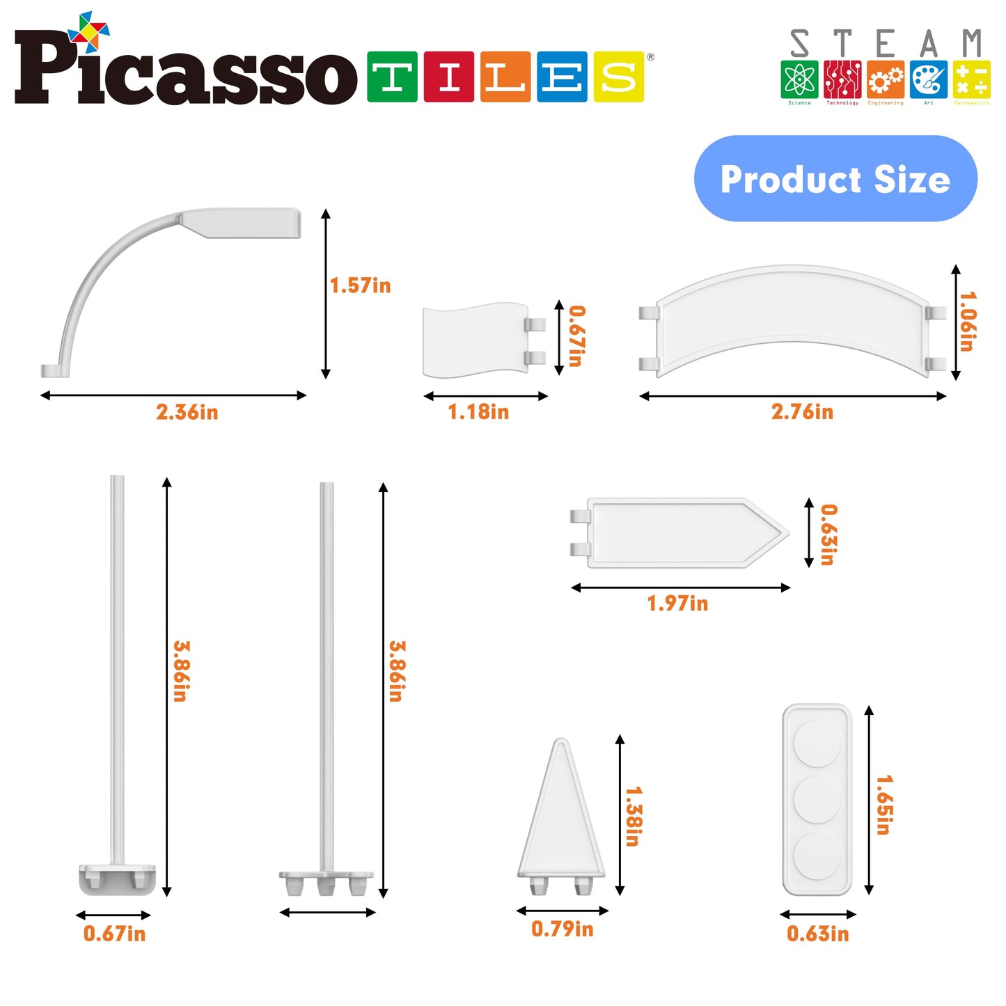 PicassoTiles Magnet Race Track Add-On Kit with Stabilizers & Stickers (Ages 3+)