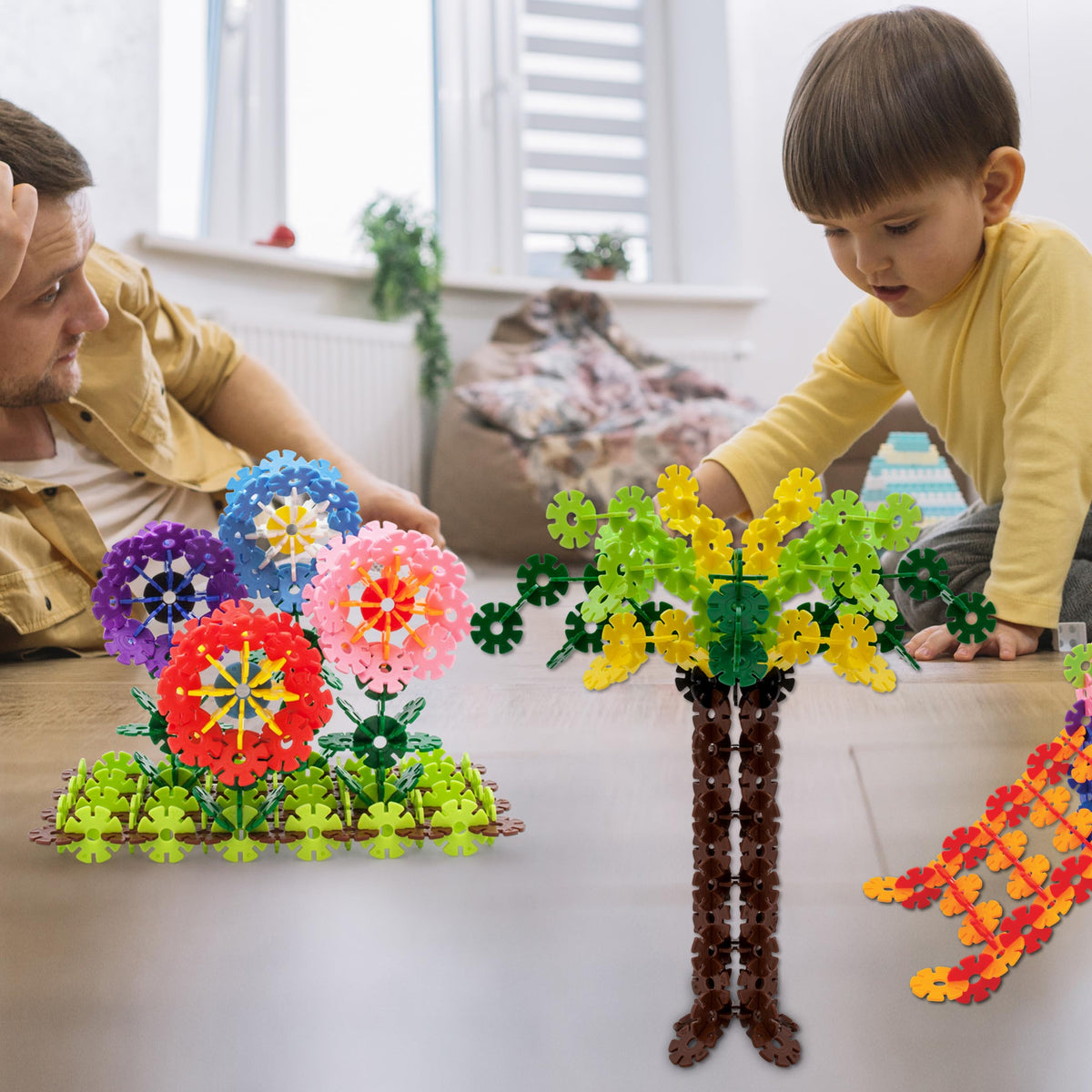 PicassoTiles Building Chips: 108 Interlocking Disc Blocks in 12 Colors