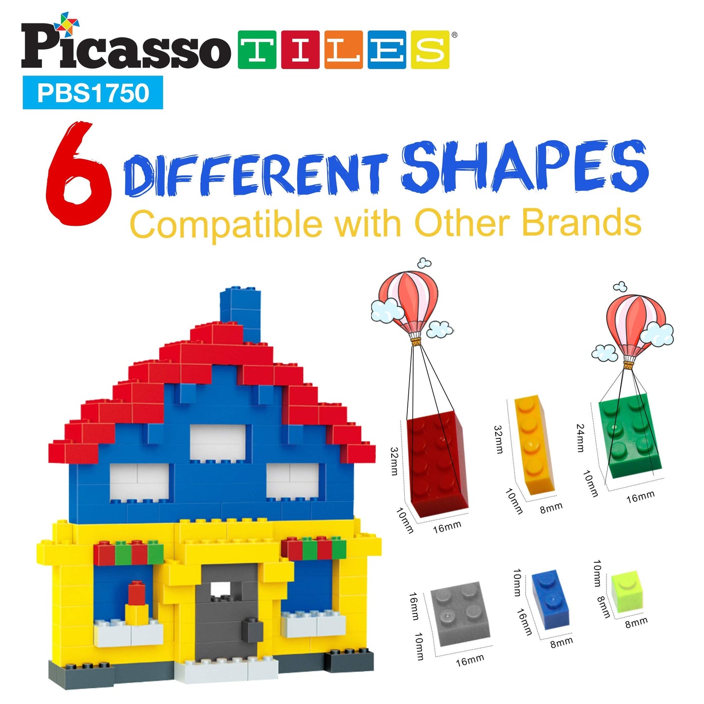 PicassoTiles 1750 PCS Building Block Set – Creative STEM Toys for Kids 3+