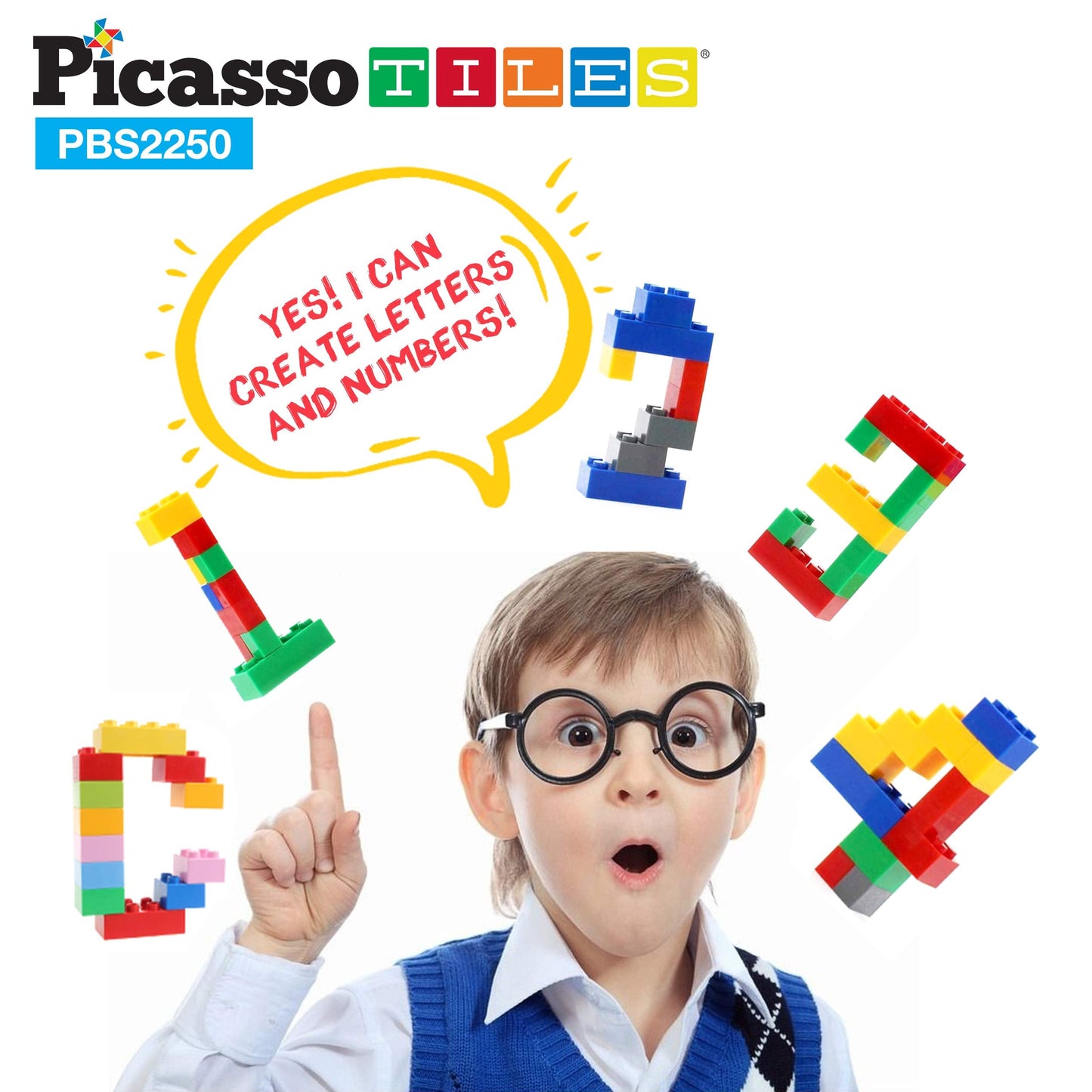 PicassoTiles 2250-Piece Building Block Set | Creative STEM Toys for Ages 3+