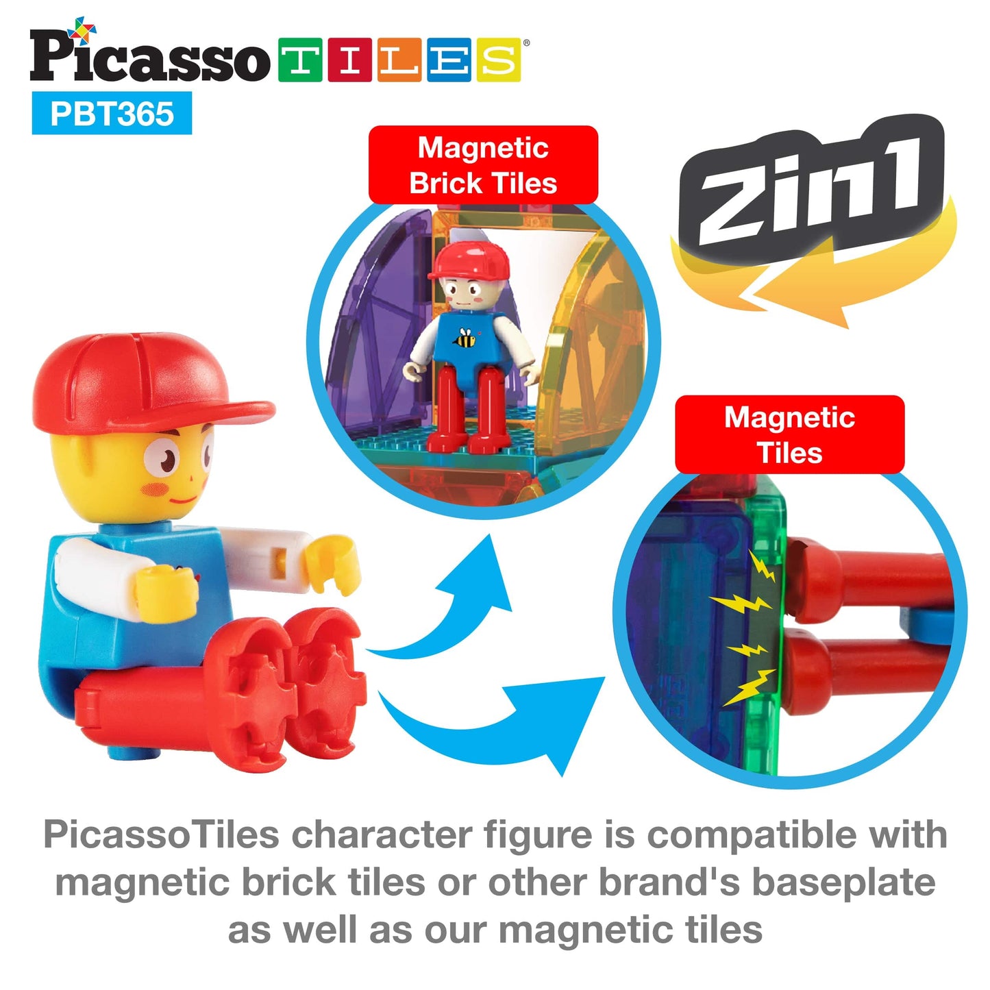 PicassoTiles 316-Piece Activity Table with Magnetic Tiles & Storage | STEM Toys for Ages 3+