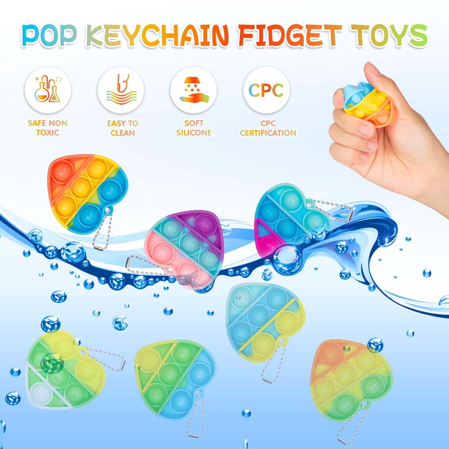 PICcircuit Pop Fidget Toys Bulk — 30 Pack Valentine Gifts for Kids | Classroom Favors
