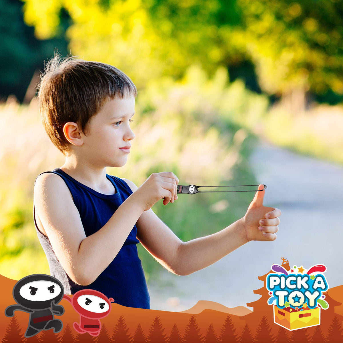 PICK A TOY Ninja Toys - 12-Piece Stretchy Flying Ninjas Slingshots for Parties