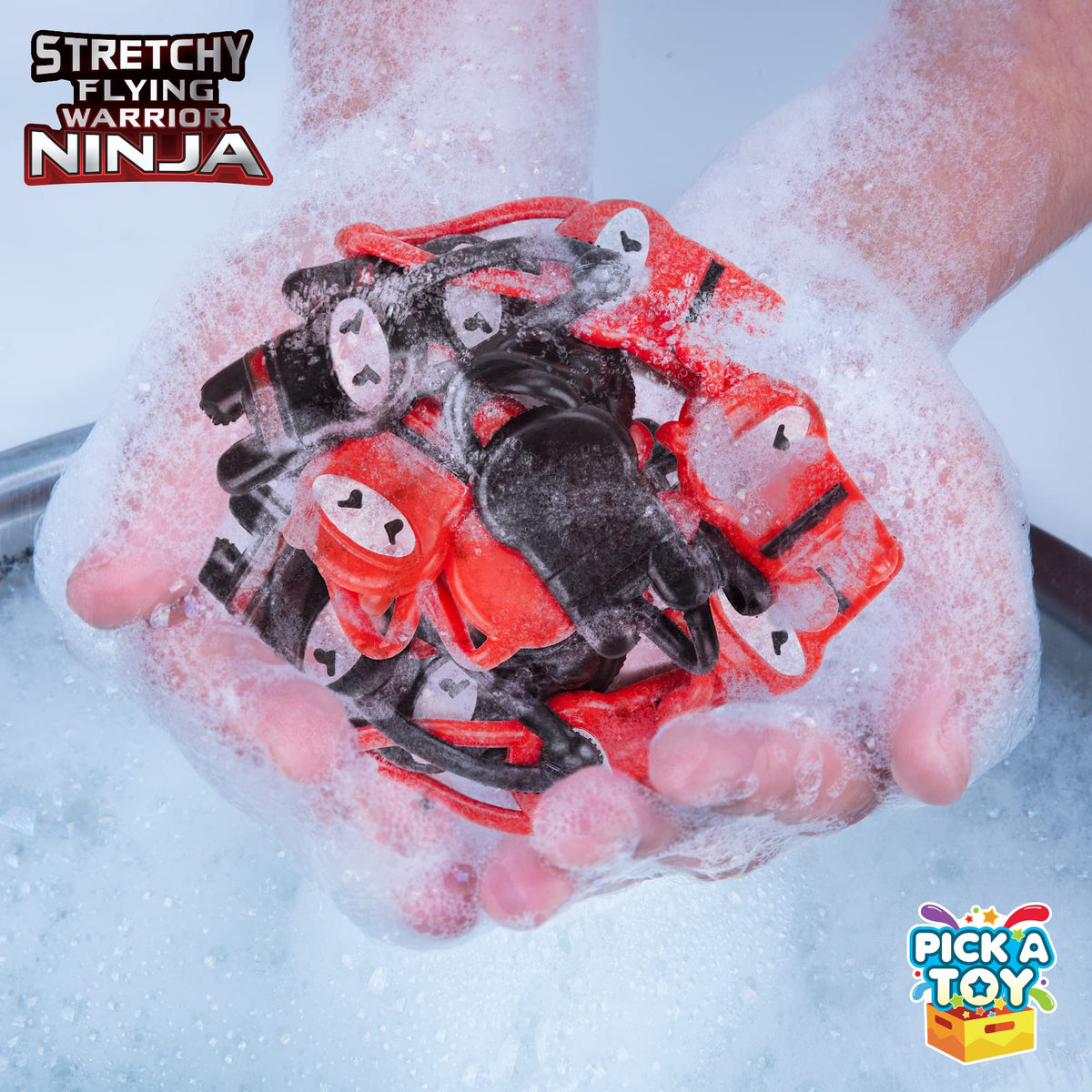 PICK A TOY Ninja Toys - 12-Piece Stretchy Flying Ninjas Slingshots for Parties