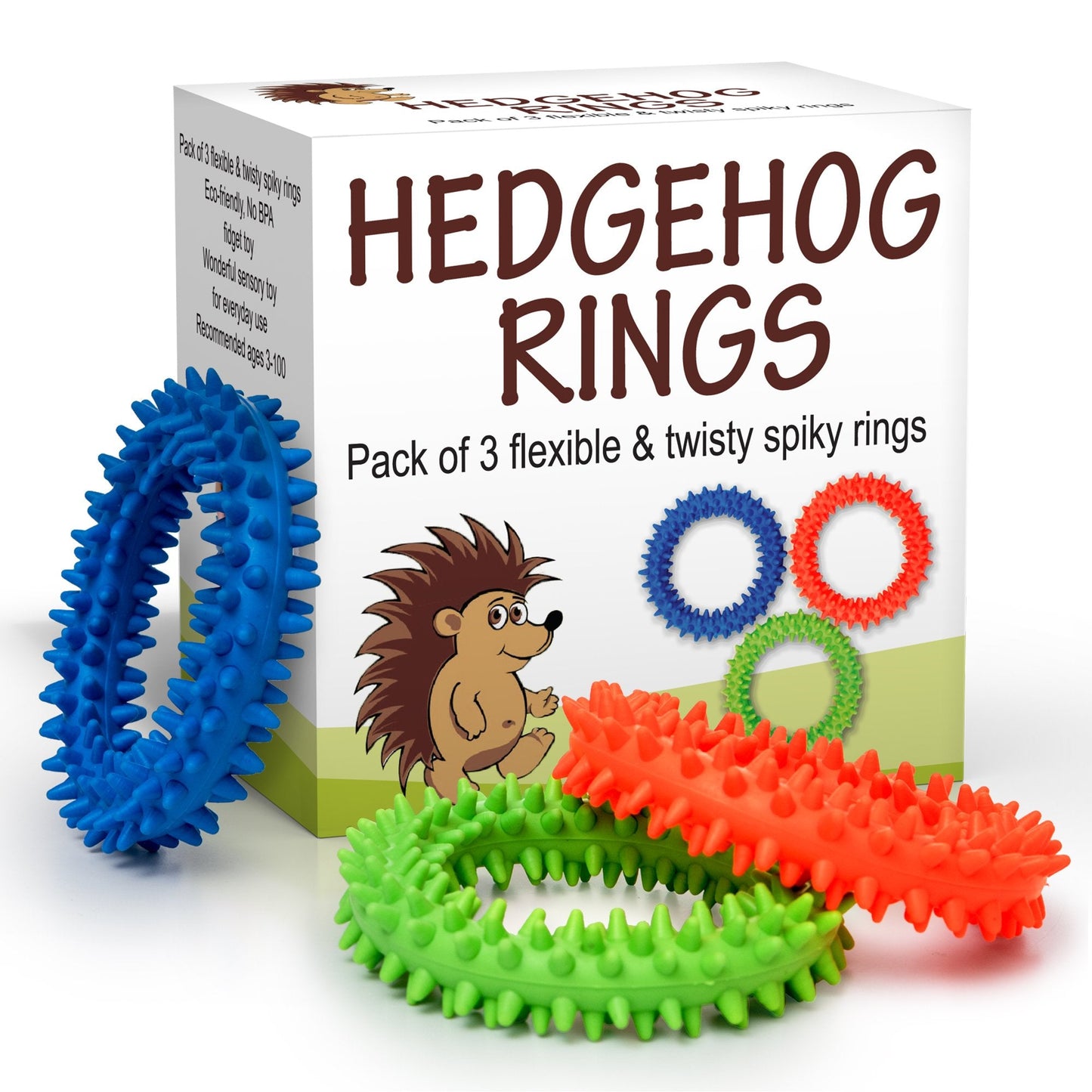 Pick A Toy Hedgehog Rings – Quiet 3-Pack Sensory Fidget Bracelets for School