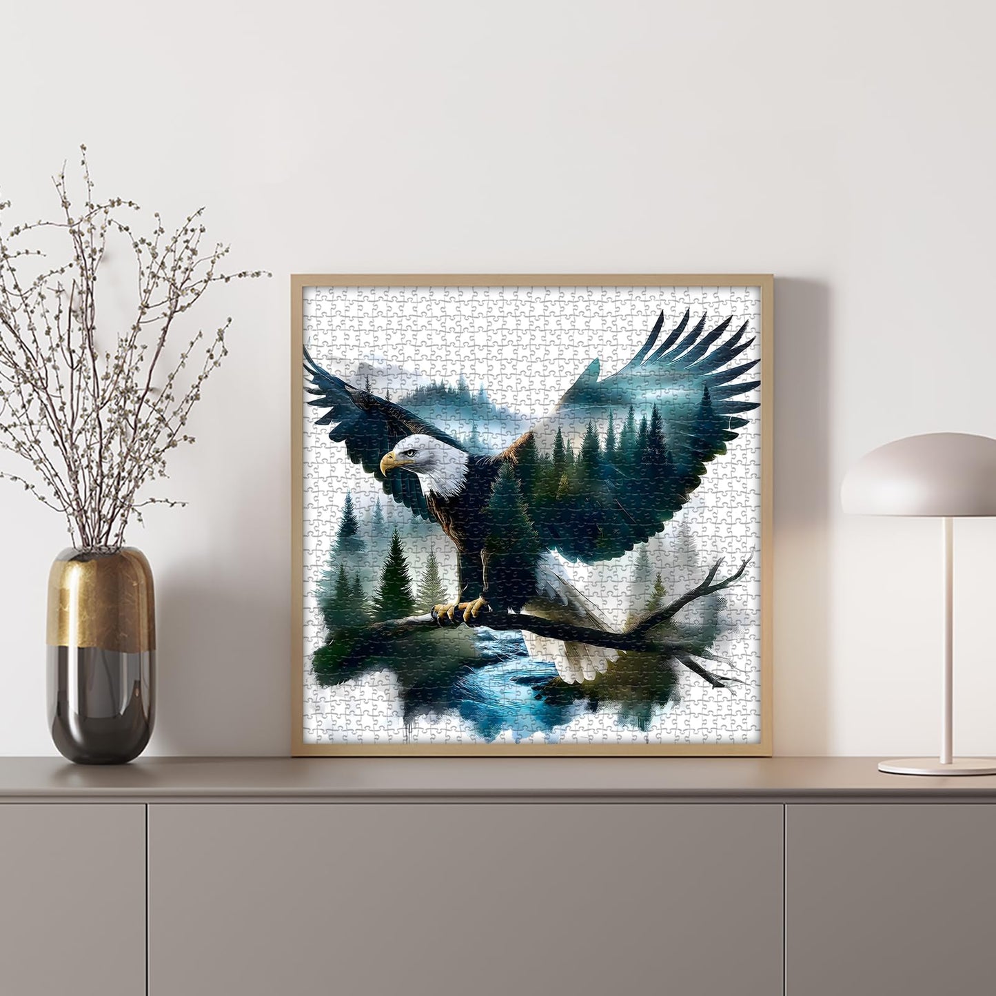 PICKFORU Bald Eagle Puzzle 1000 Pieces – Nature Forest Landscape Jigsaw for Adults