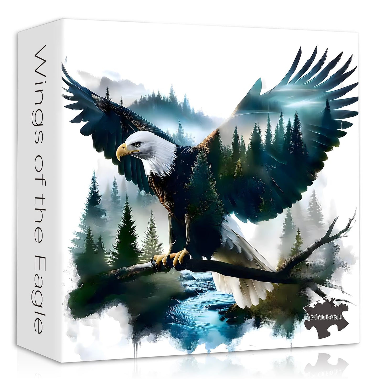 PICKFORU Bald Eagle Puzzle 1000 Pieces – Nature Forest Landscape Jigsaw for Adults