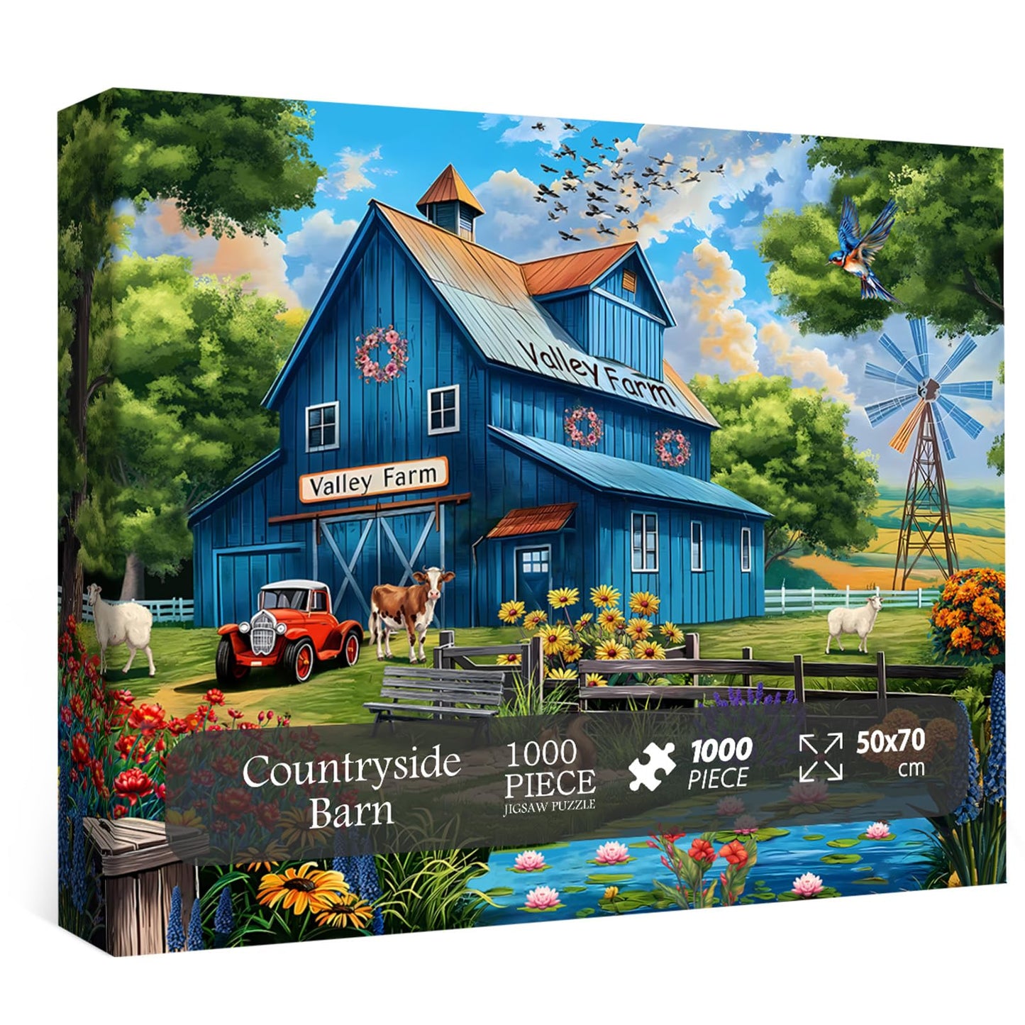 PICKFORU Farm Puzzles for Adults – 1000 Pieces Country Life Landscape