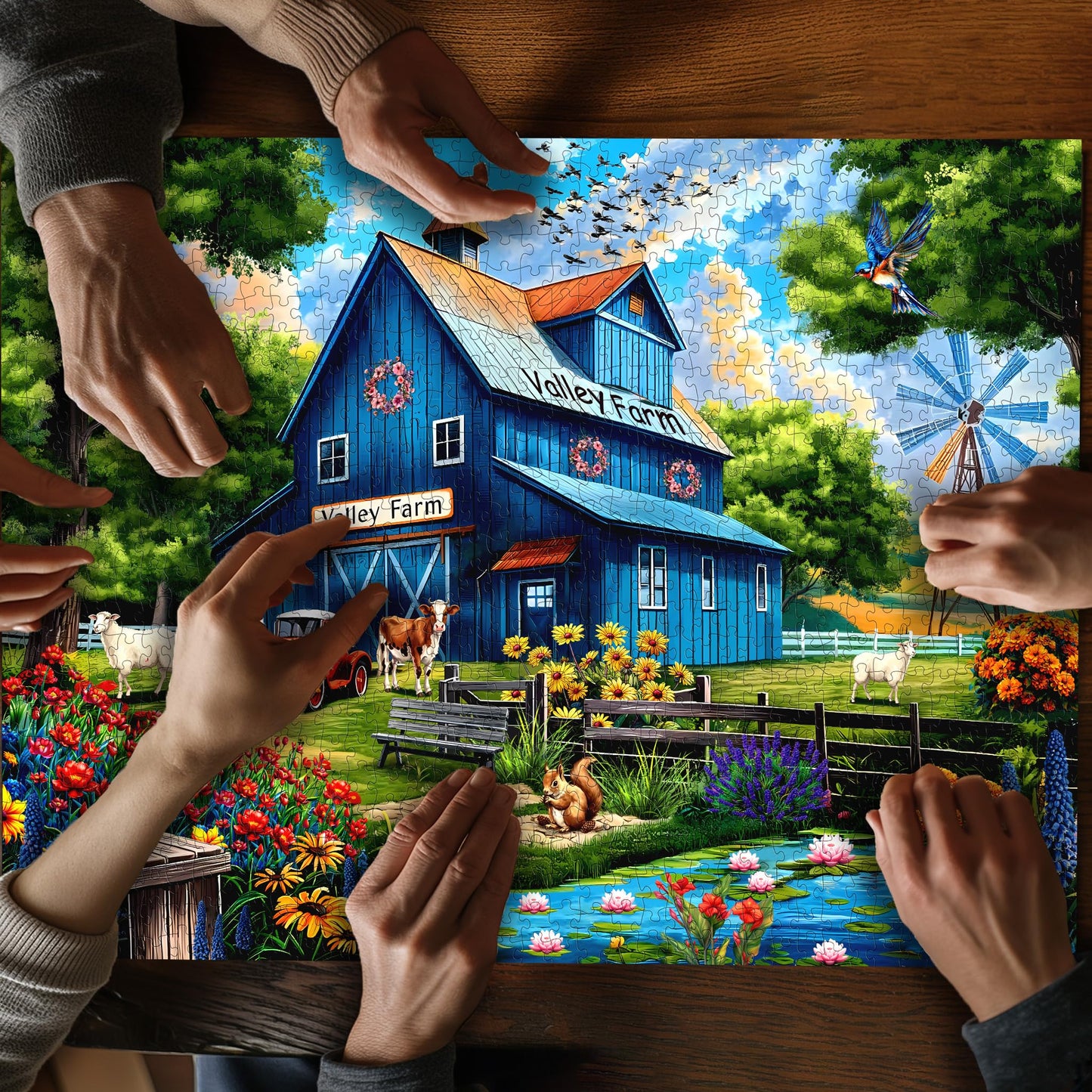 PICKFORU Farm Puzzles for Adults – 1000 Pieces Country Life Landscape