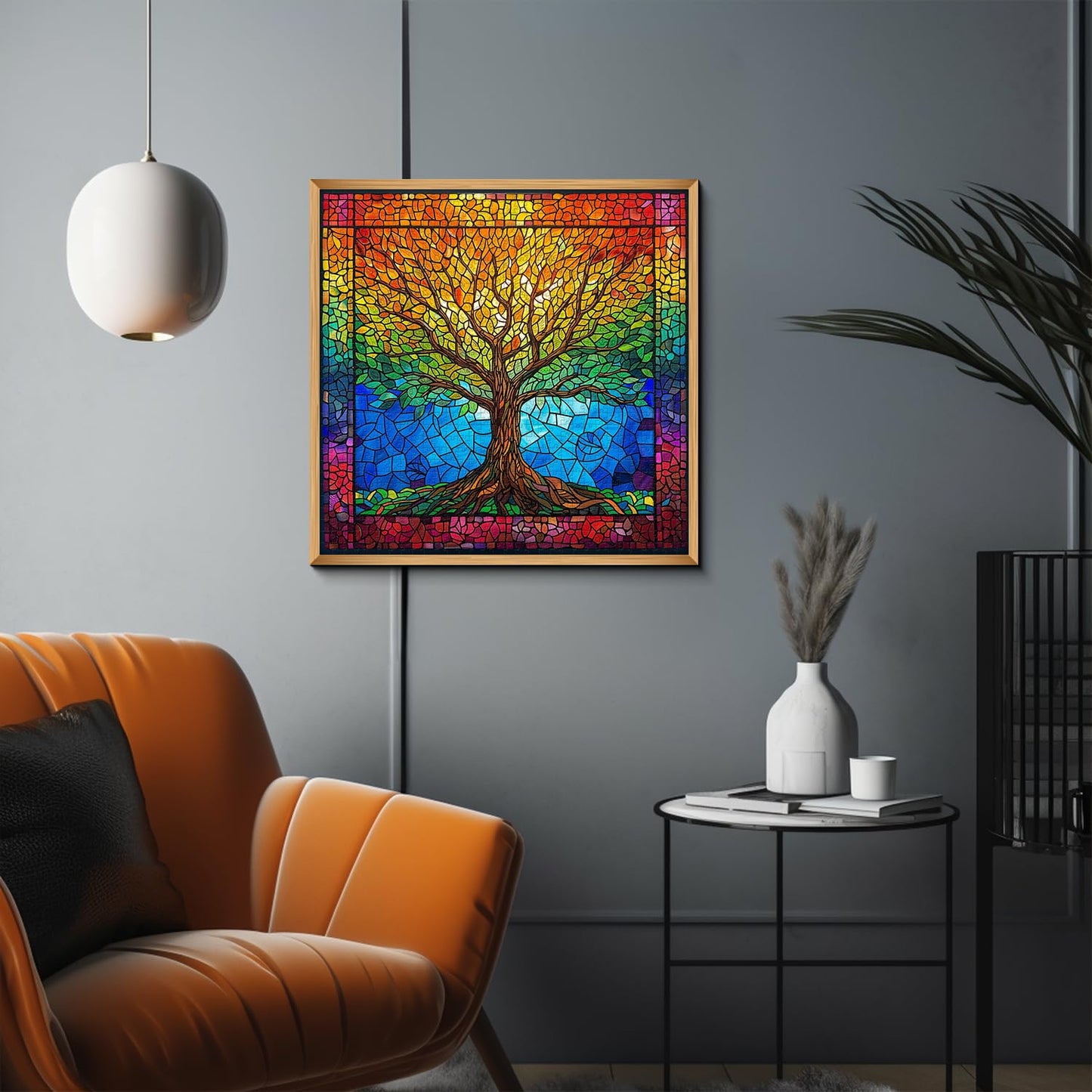 PICKFORU Stained Glass Puzzle – Tree of Life Mosaic (1000+ Pieces) for Adults
