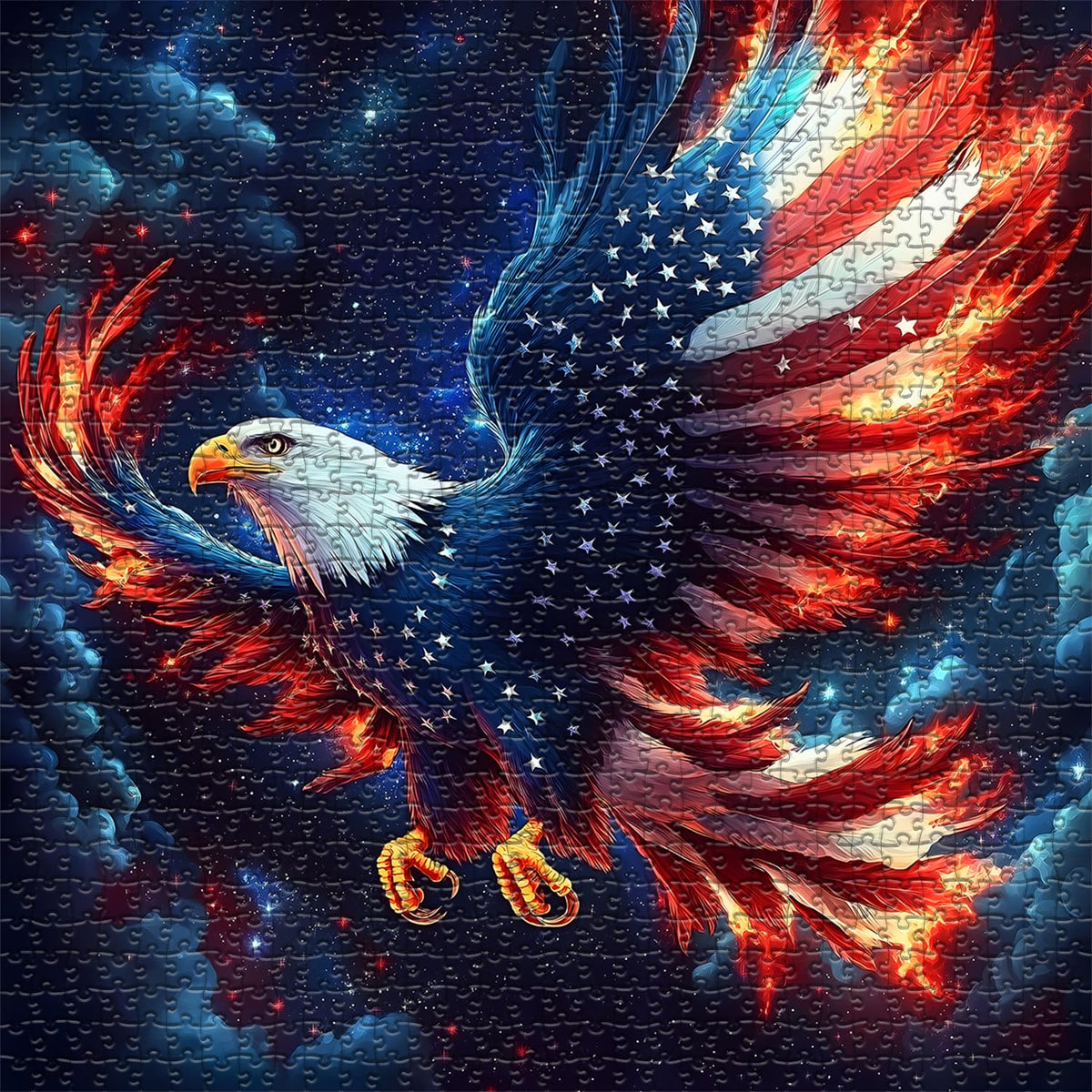 PICKFORU American Flag Eagle Puzzle 1000-Piece – Patriotic Bald Eagle