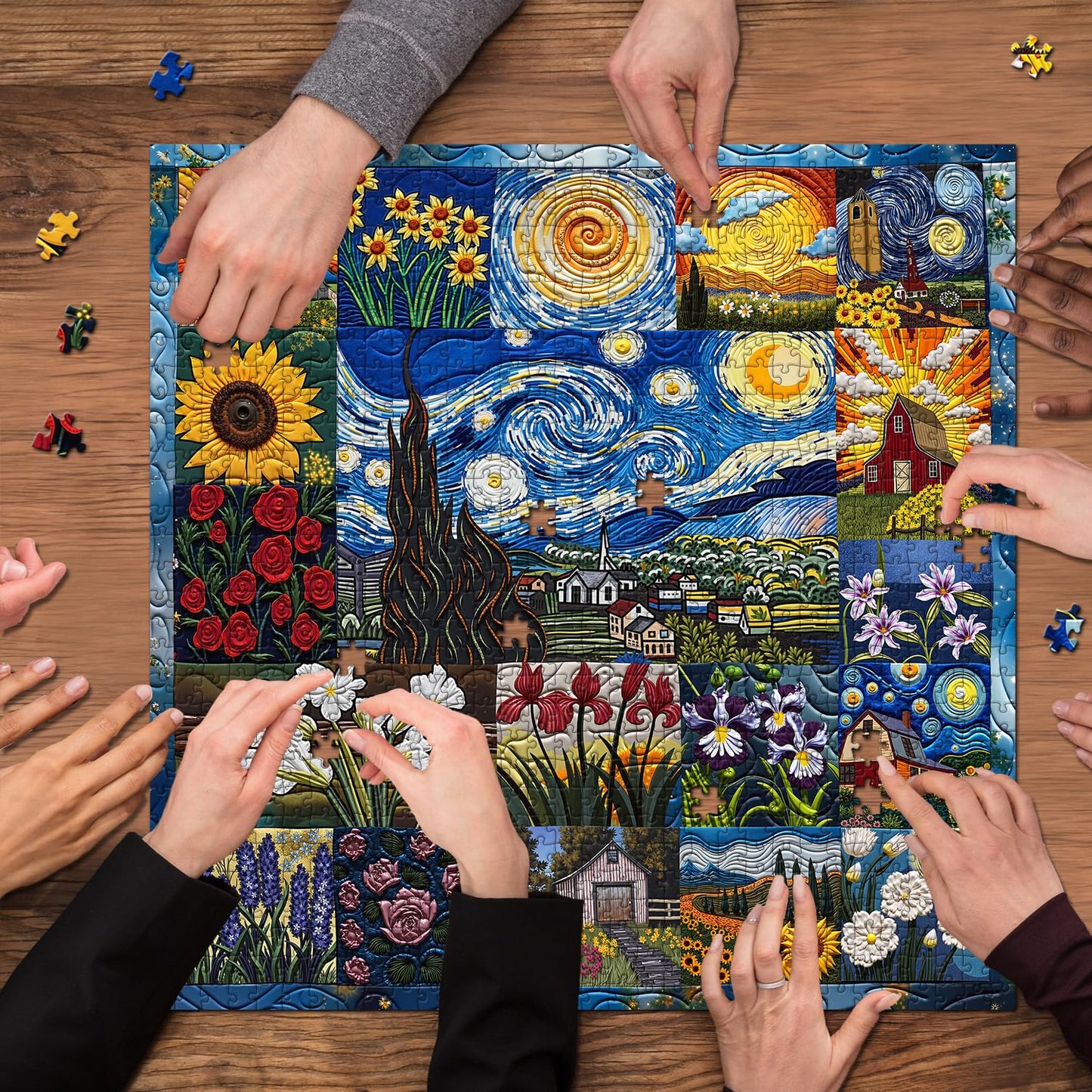 PICKFORU Van Gogh's Rhapsody 1000-Piece Puzzle — Starry Night Flower Art for Adults | Home Decor