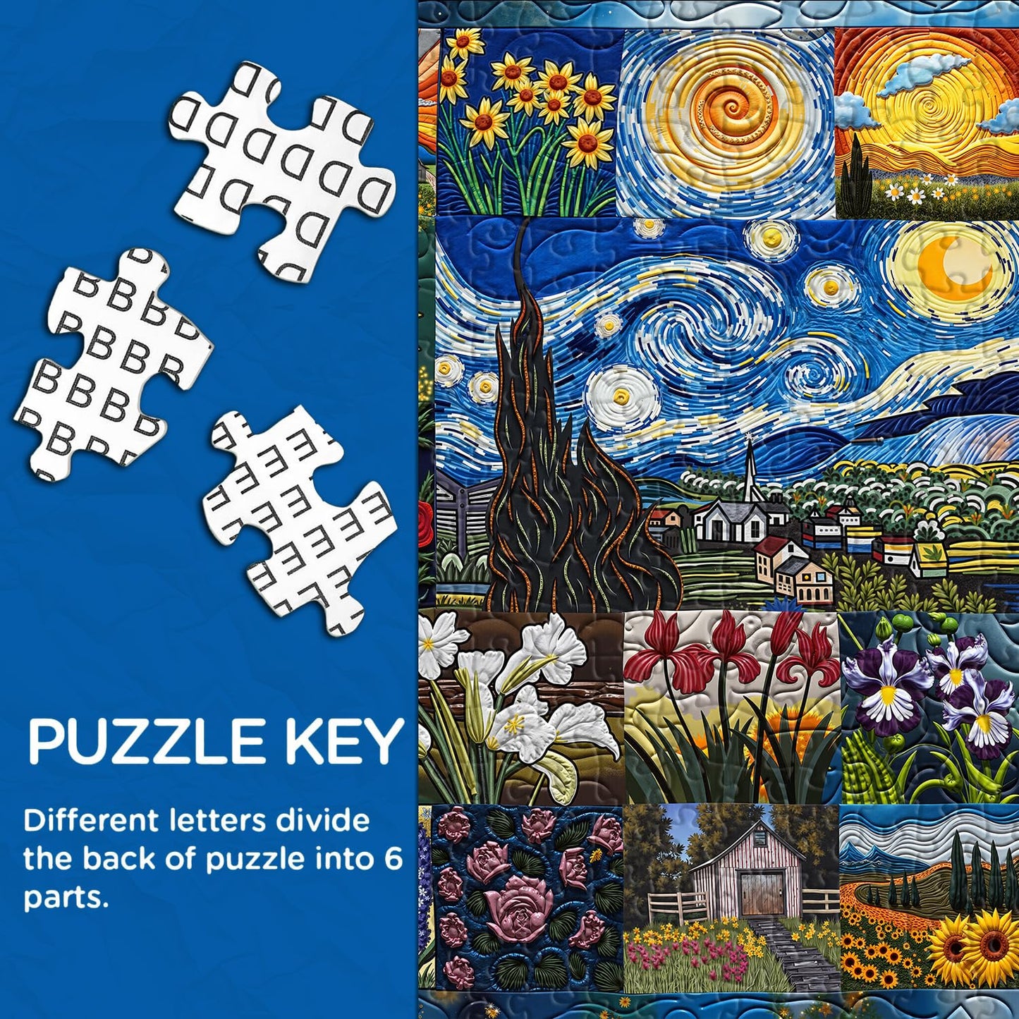 PICKFORU Van Gogh's Rhapsody 1000-Piece Puzzle — Starry Night Flower Art for Adults | Home Decor