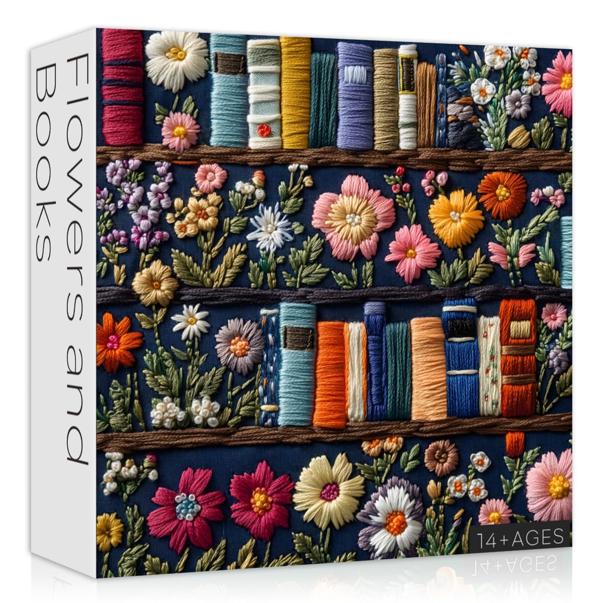 PICKFORU Wildflower Pages 1000-Piece Jigsaw Puzzle — Floral Embroidery-Inspired Vintage Books