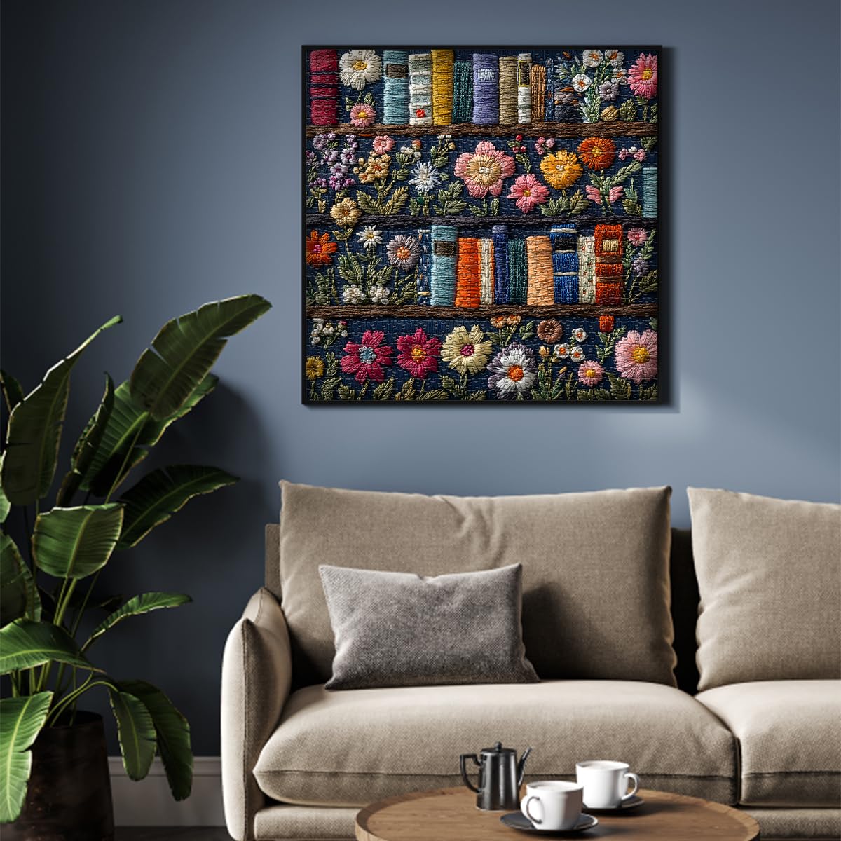 PICKFORU Wildflower Pages 1000-Piece Jigsaw Puzzle — Floral Embroidery-Inspired Vintage Books