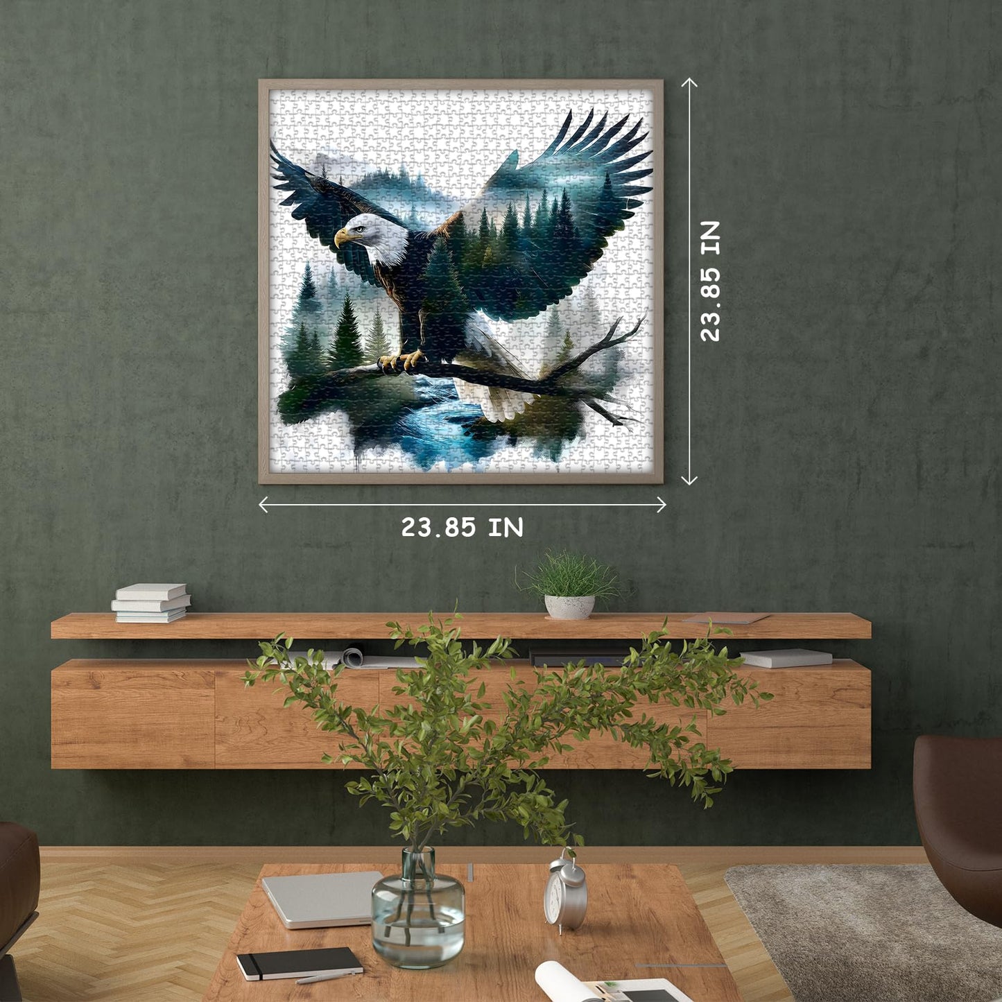 PICKFORU Bald Eagle Puzzle 1000 Pieces – Nature Forest Landscape Jigsaw for Adults
