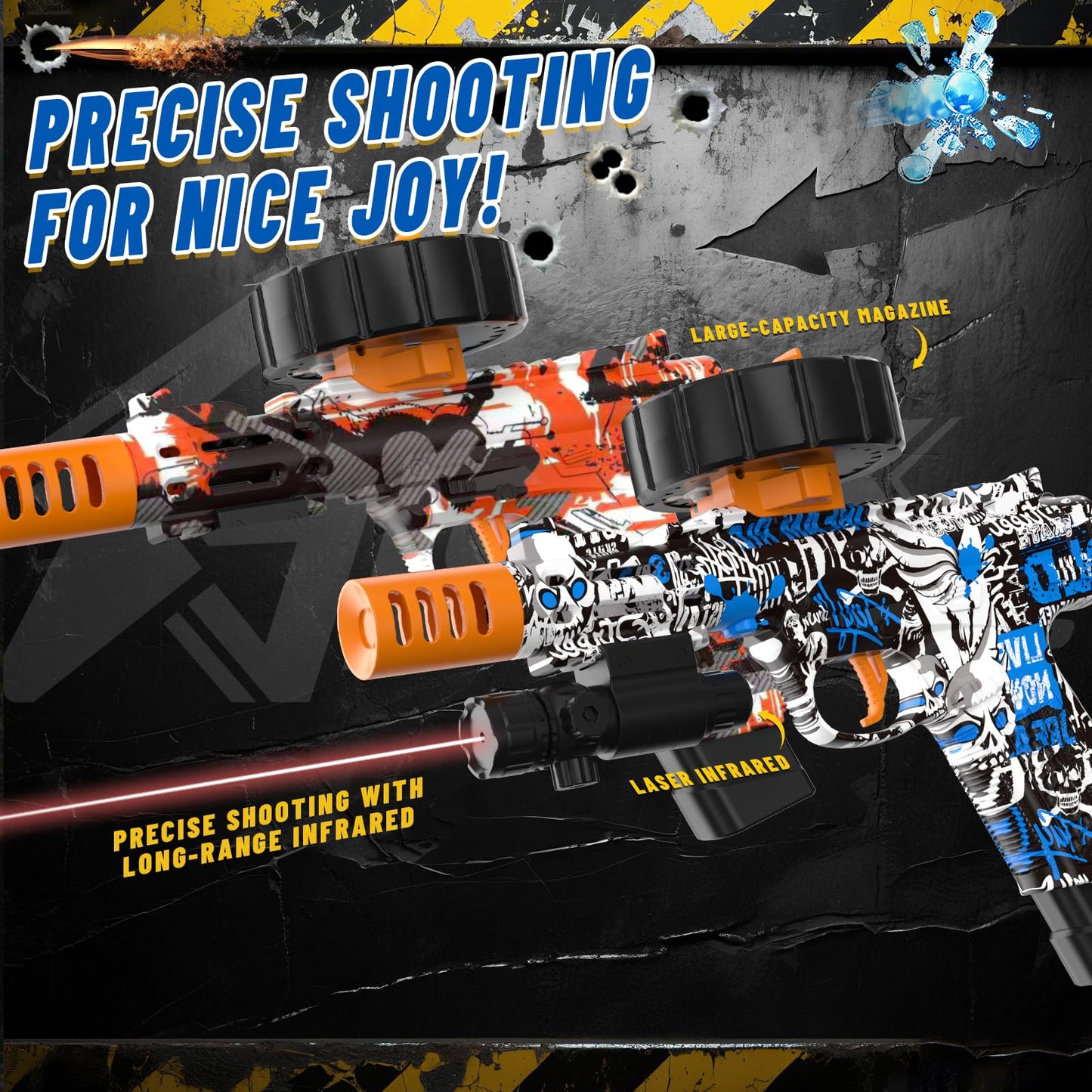 PICKMERA Electric Gel Ball Blaster Kit — High-Speed Splatter Ball Blaster with Goggles & 80,000+ Gel Balls