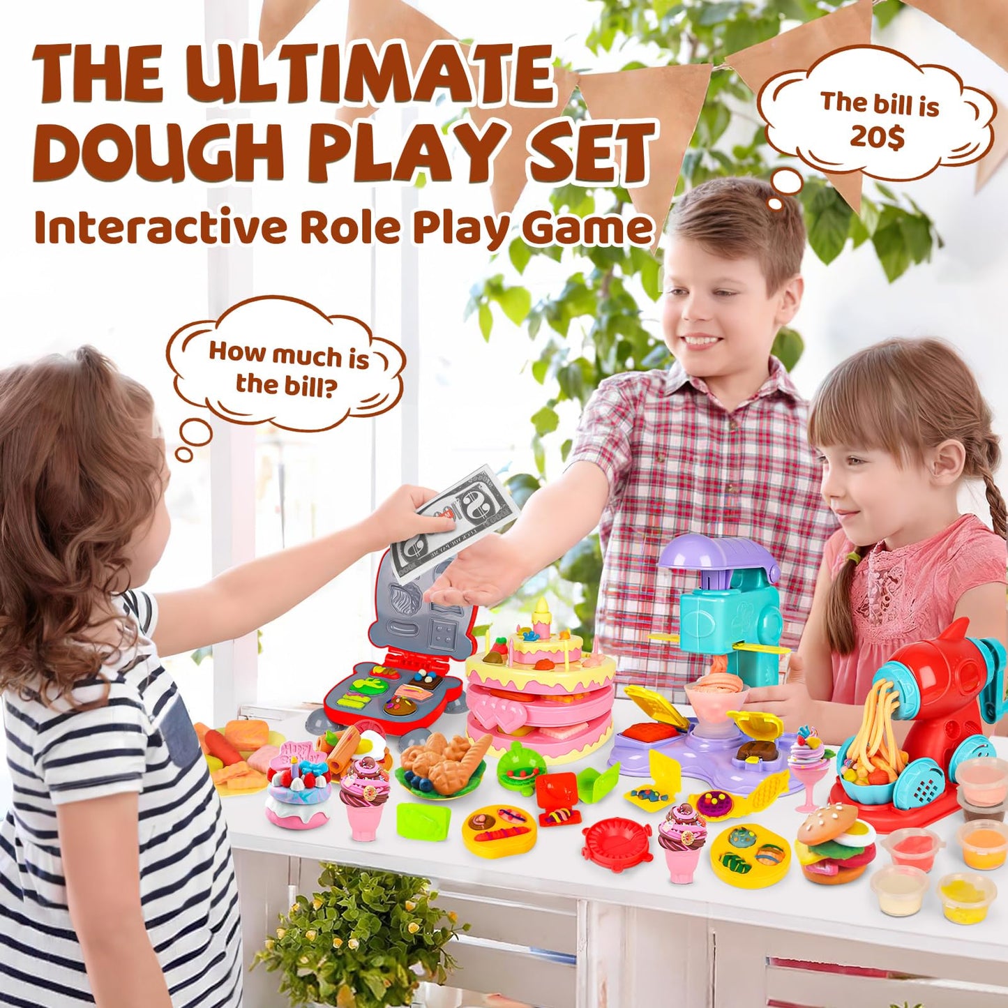 Pickuparts 4-in-1 Dough Sets for Kids – 87 PCS Kitchen Play Tools (Ages 3-8)
