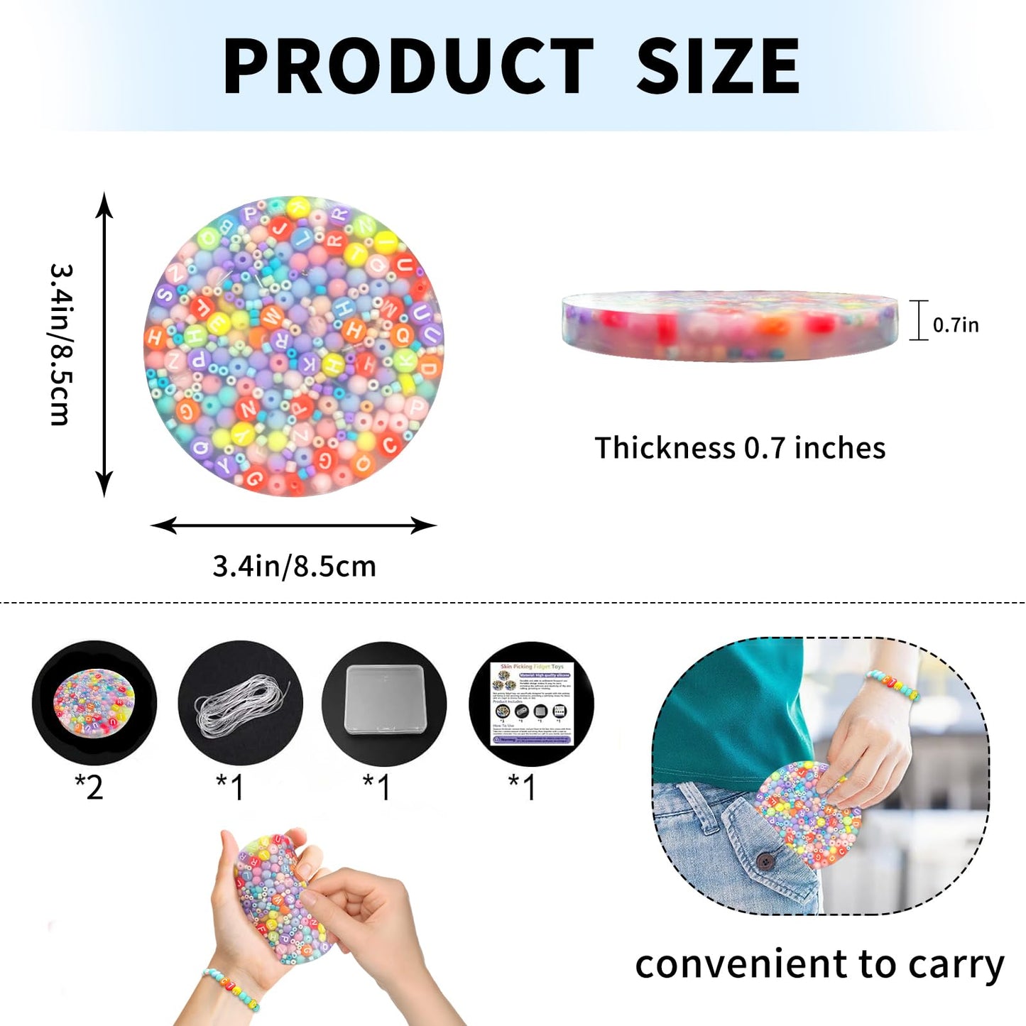2 Pack Skin Picking Fidget Pads by Picky Toys – Discreet Pad for Dermatillomania & Trichotillomania | ADHD & OCD Support