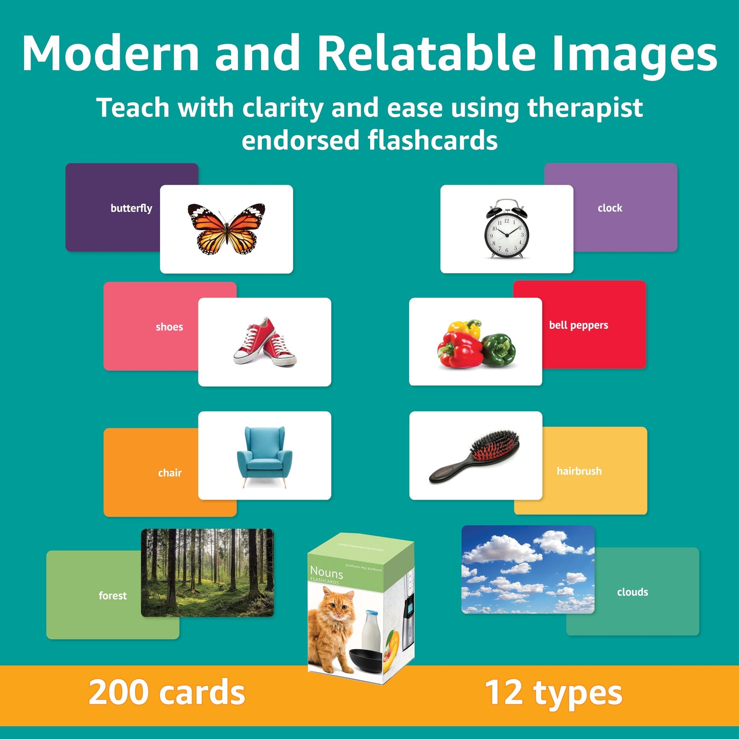 Picture My Picture Nouns Flash Card Set – 200 Real-Photo Cards for Vocabulary, Speech Therapy & ABA