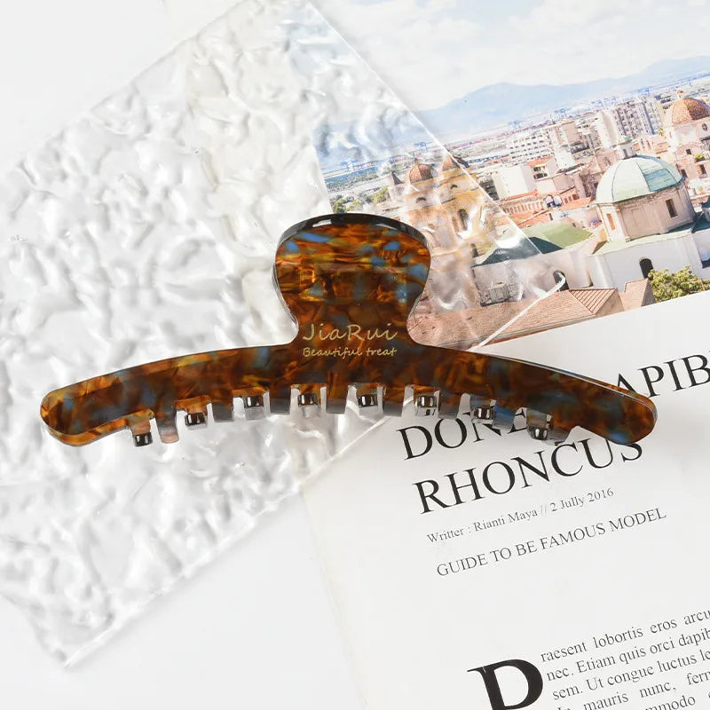 Elegant Large Size French Style Shark Clip Hair Accessories Women's Fashion Acetate Hair Grips New Version Forest System