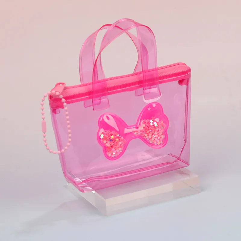 Women's Solid Color Bow Knot PVC Zipper Coin Purses