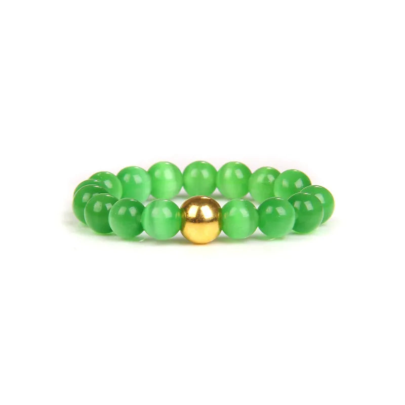 retro solid color natural stone beaded rings 1 piece