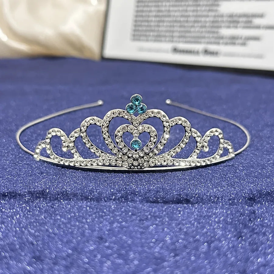 Children's colorful rhinestone crown headband cute princess girl hair accessories baby festival performance bride tiara headband