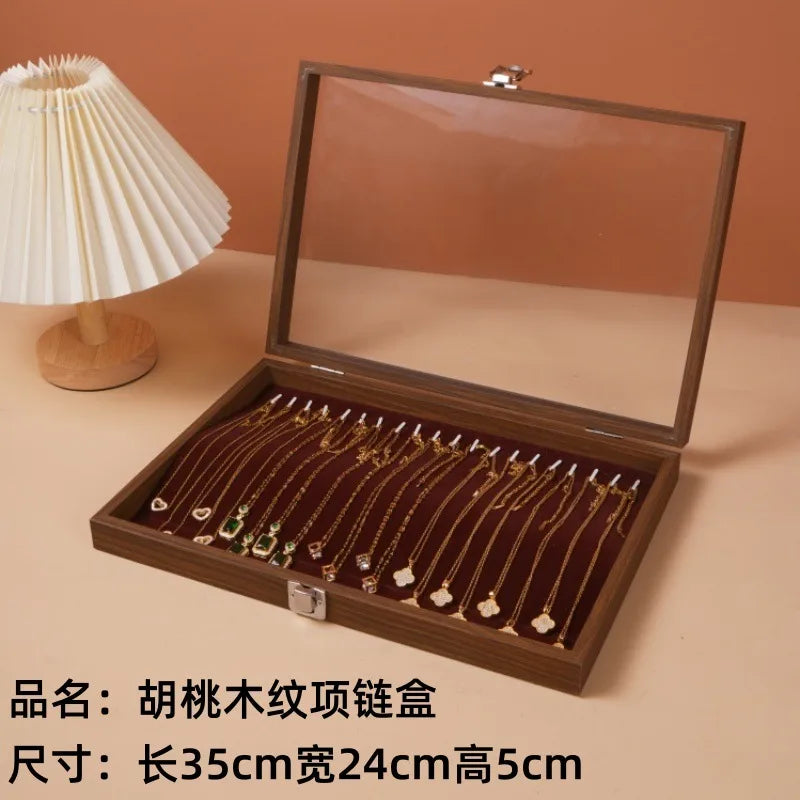 Large Capacity Dustproof Necklace Storage Box Snake Bone Chain Jewelry Display Case Hand Bracelet Earring Organizer Box