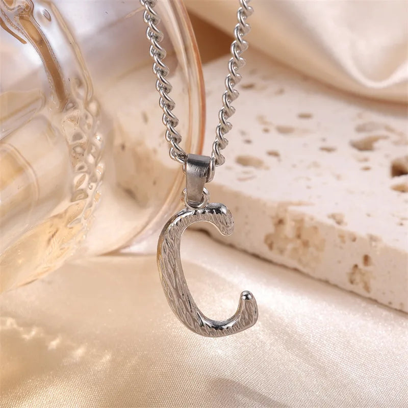 Wholesale Jewelry Sweet Simple Style Artistic Letter 201 Stainless Steel 304 Stainless Steel 18K Gold Plated Plating Pendant Necklace