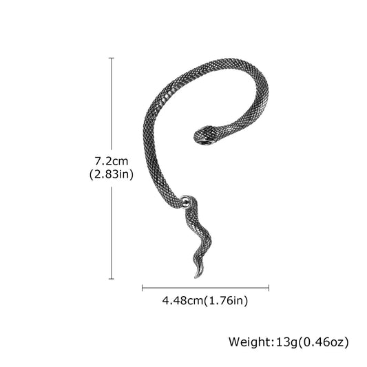 1 Piece Hip-Hop Snake Plating 304 Stainless Steel Ear Cuffs