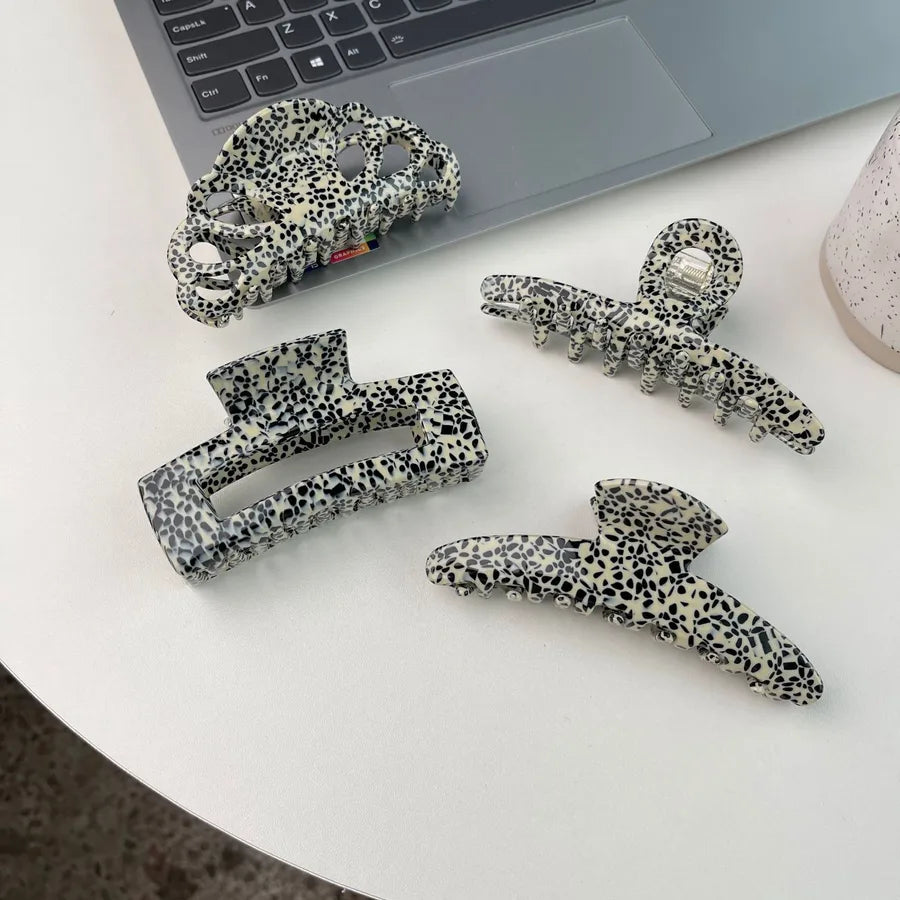 Unique Large Size Black White Polka Dot French Hair Clip Shark Clamp New Style Women's Hair Accessories Fashionable Hair Grips