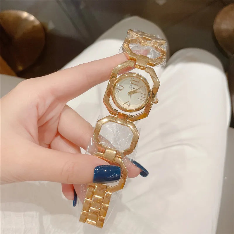 Retro Classic Style Solid Color Jewelry Buckle Quartz Watch