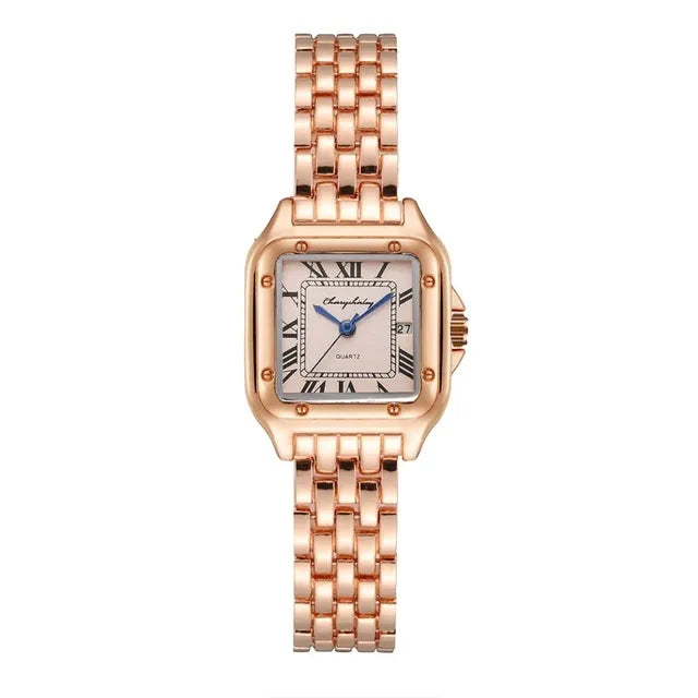 Casual Solid Color Single Folding Buckle Quartz Women's Watches
