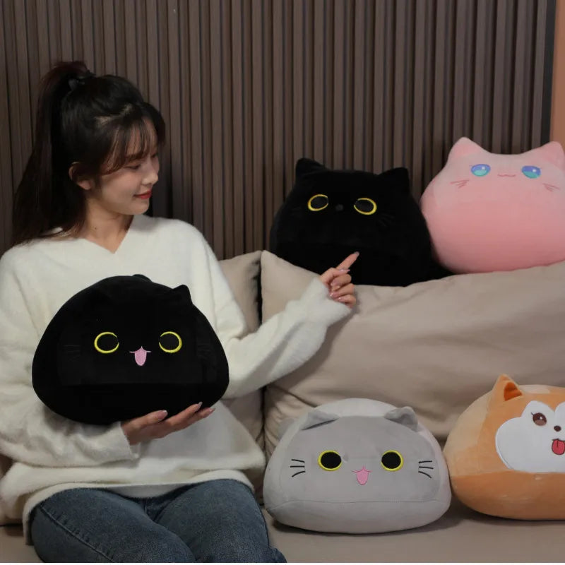 Cartoon Black Cat Doll Plush Toy Pillow Office Home Sofa Cushion Girls Dormitory Sleep Soft Stuffed Animal Decorative Pillow