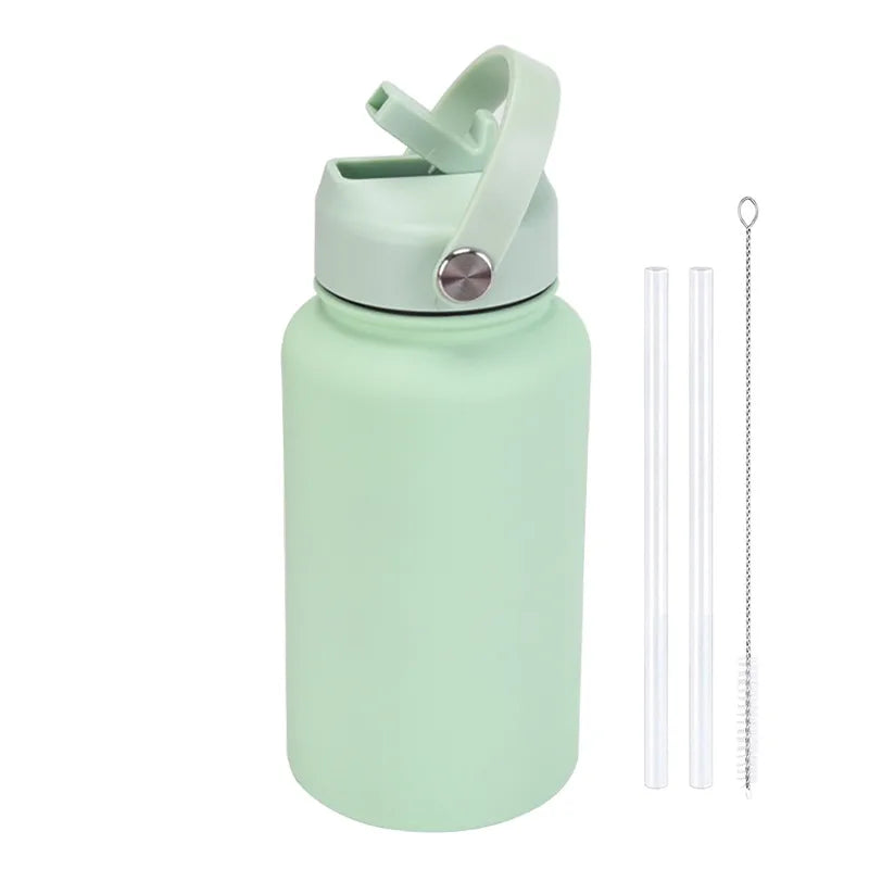 casual solid color stainless steel water bottles