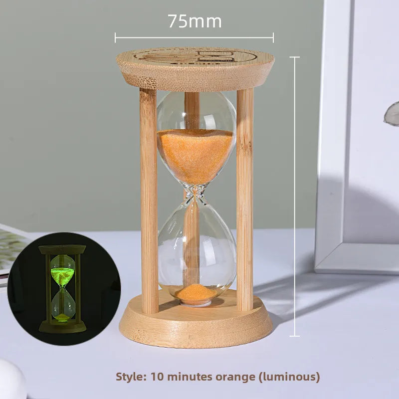 Creative bamboo fluorescent  timer home bedroom ornaments 1-30 minutes luminous time  high sense