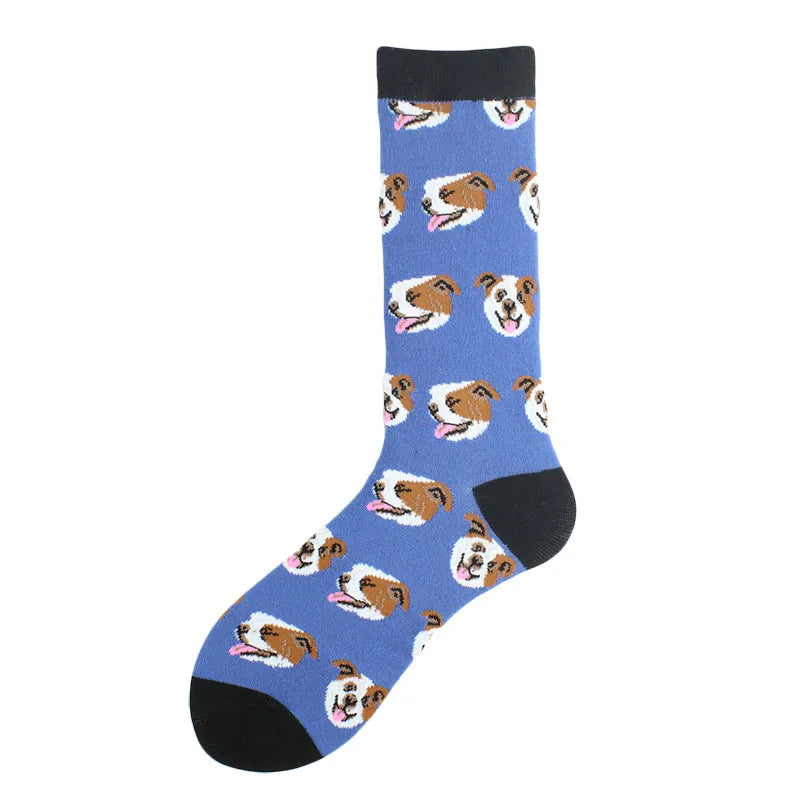 men's cartoon style animal cotton ankle socks a pair