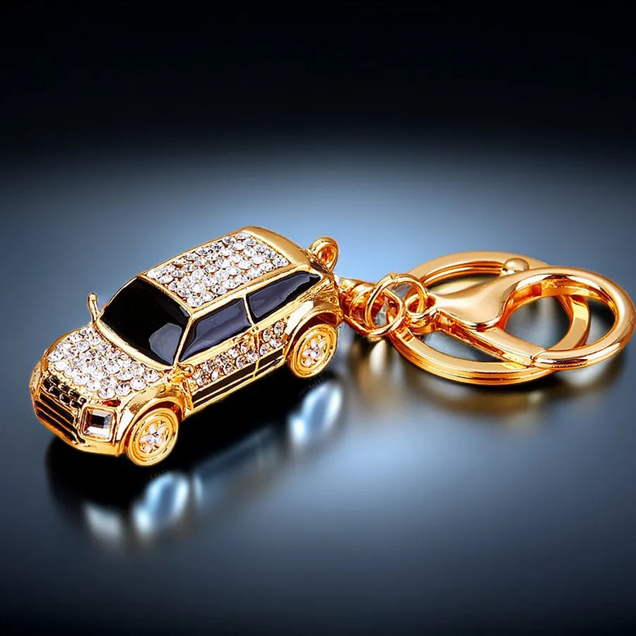 cute car metal diamond women's bag pendant keychain